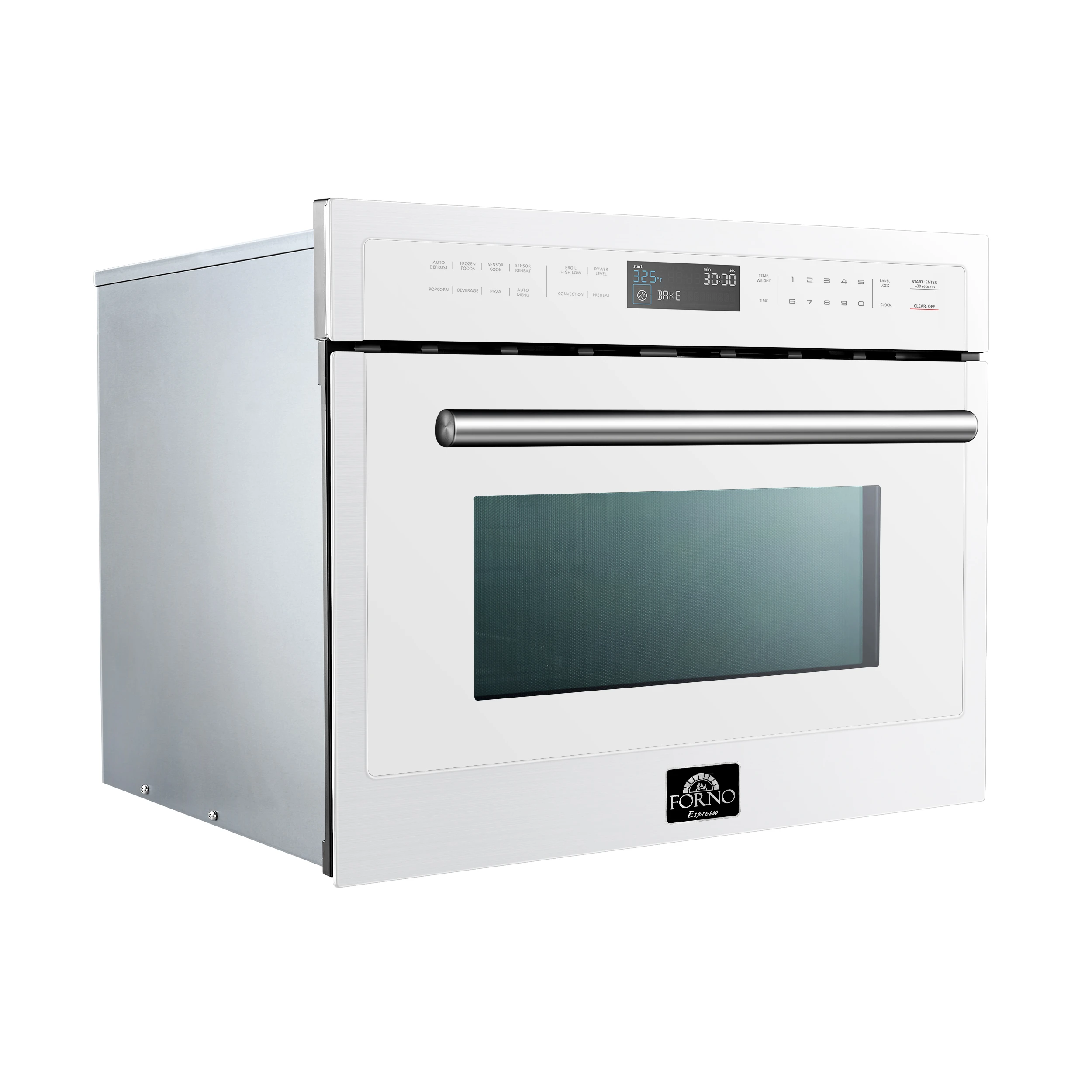Oliena Espresso 24-Inch Built-In Microwave and Convection Oven Combo, 1.6 cu.ft, 1750W Convection, 1000W Microwave, Interior, Glass Touch Controls, Sensor Cooking FMWDR309324WHT