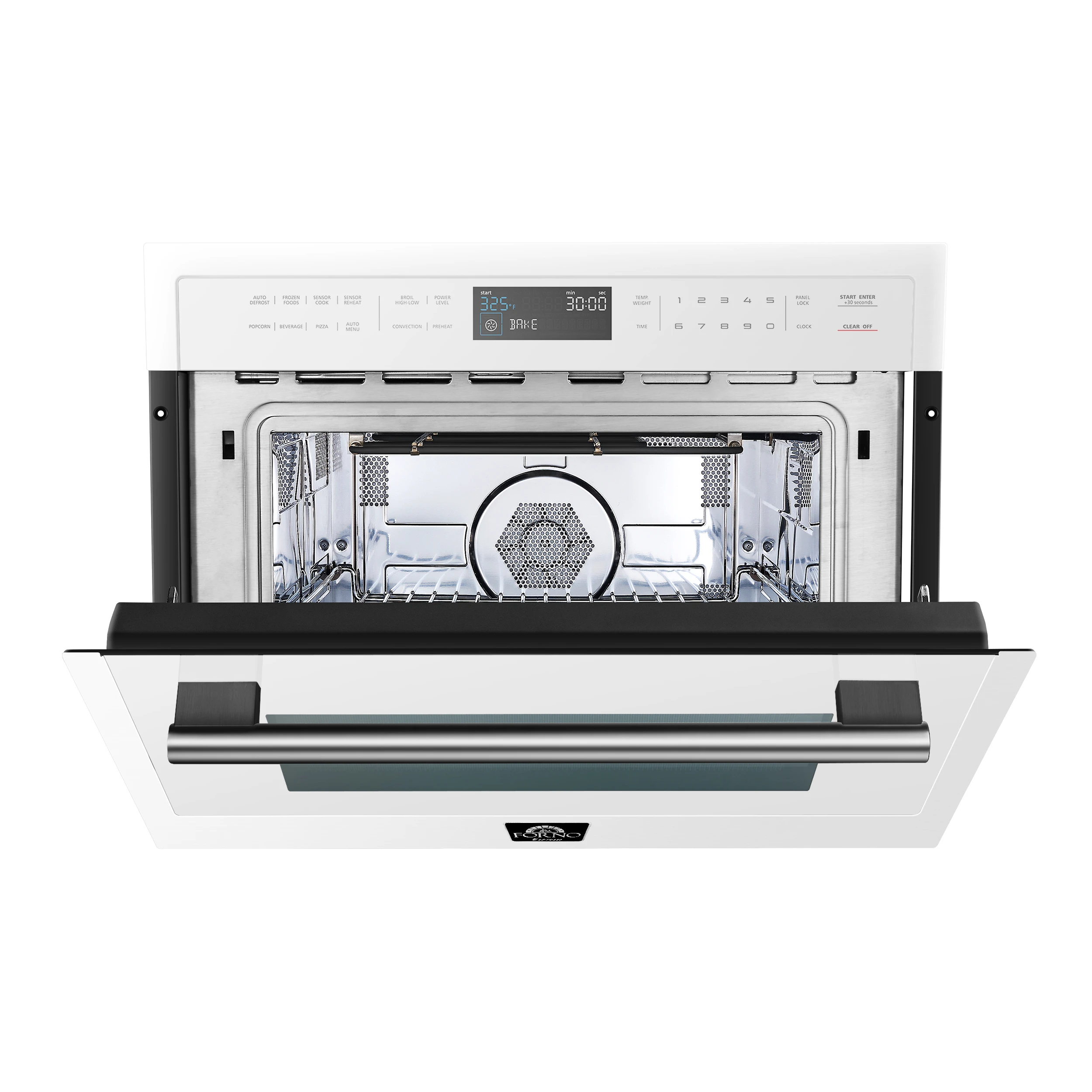 Oliena Espresso 24-Inch Built-In Microwave and Convection Oven Combo, 1.6 cu.ft, 1750W Convection, 1000W Microwave, Interior, Glass Touch Controls, Sensor Cooking FMWDR309324WHT