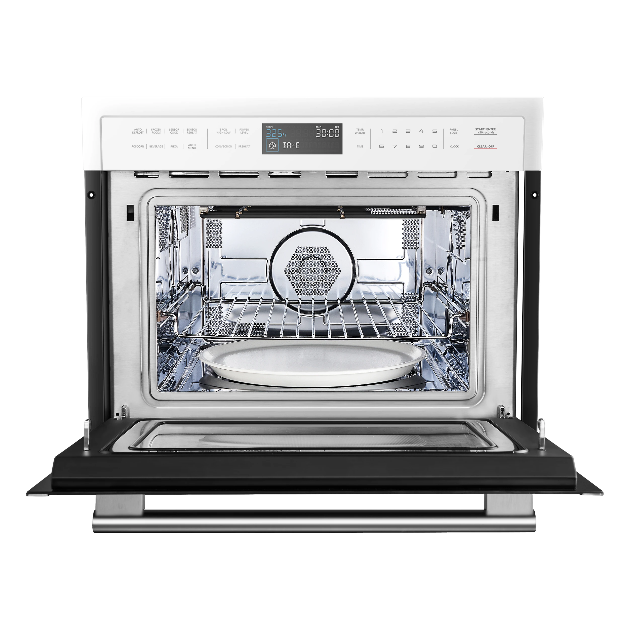 Oliena Espresso 24-Inch Built-In Microwave and Convection Oven Combo, 1.6 cu.ft, 1750W Convection, 1000W Microwave, Interior, Glass Touch Controls, Sensor Cooking FMWDR309324WHT