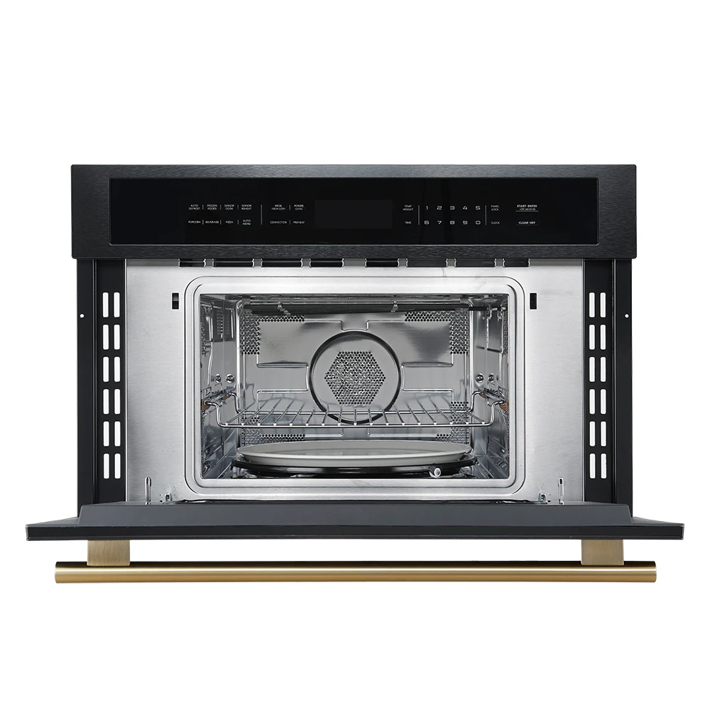 Oliena Espresso Black 30-Inch Built-In Microwave and Convection Oven Combo, 1.6 cu.ft, 1750W Convection, 1000W Microwave, Stainless Steel Interior, Glass Touch Controls, Sensor Cooking FMWDR309330BLK