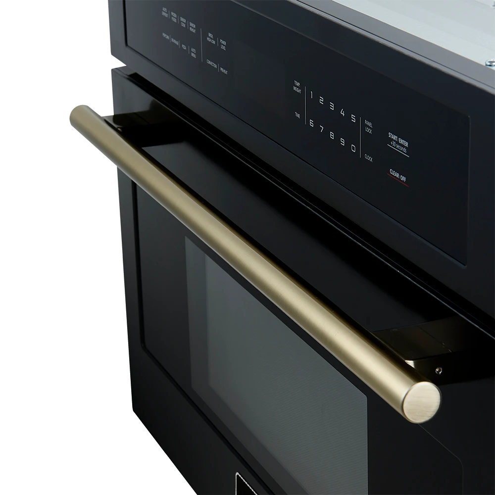 Oliena Espresso Black 30-Inch Built-In Microwave and Convection Oven Combo, 1.6 cu.ft, 1750W Convection, 1000W Microwave, Stainless Steel Interior, Glass Touch Controls, Sensor Cooking FMWDR309330BLK