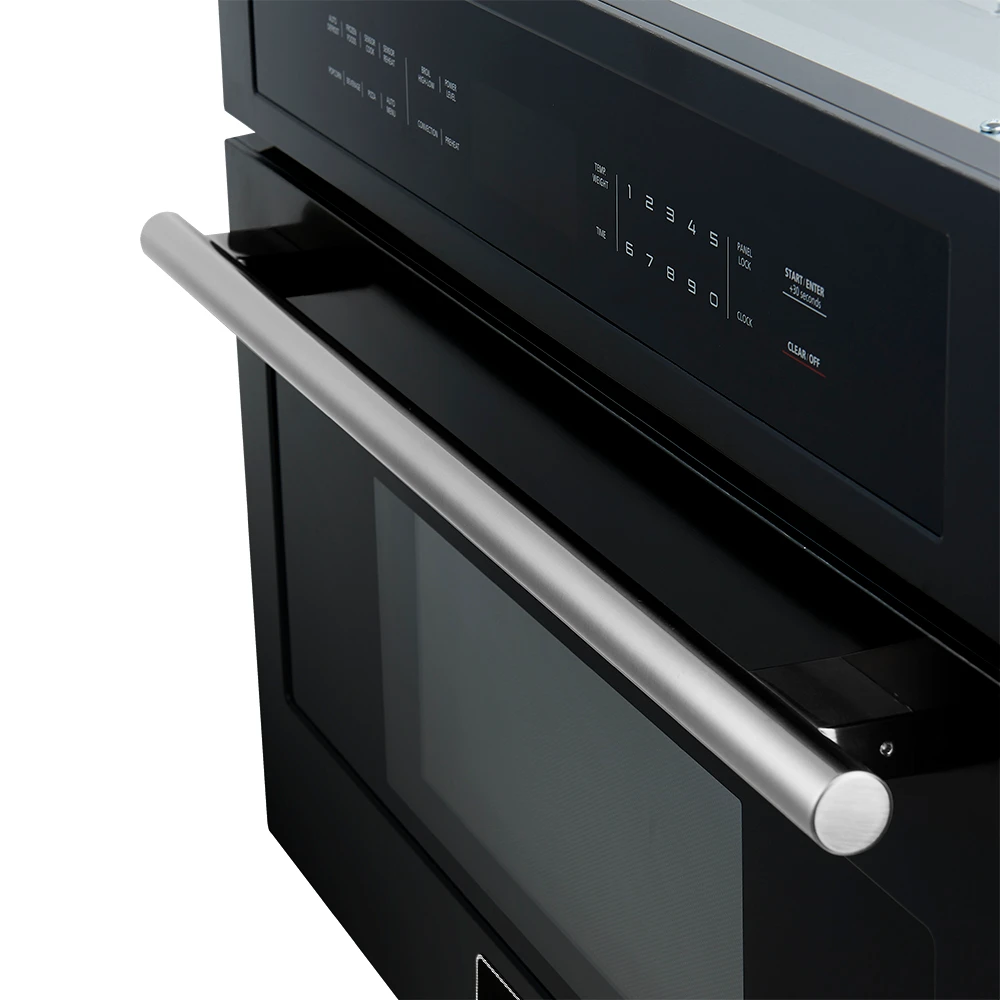 Oliena Espresso Black 30-Inch Built-In Microwave and Convection Oven Combo, 1.6 cu.ft, 1750W Convection, 1000W Microwave, Stainless Steel Interior, Glass Touch Controls, Sensor Cooking FMWDR309330BLK