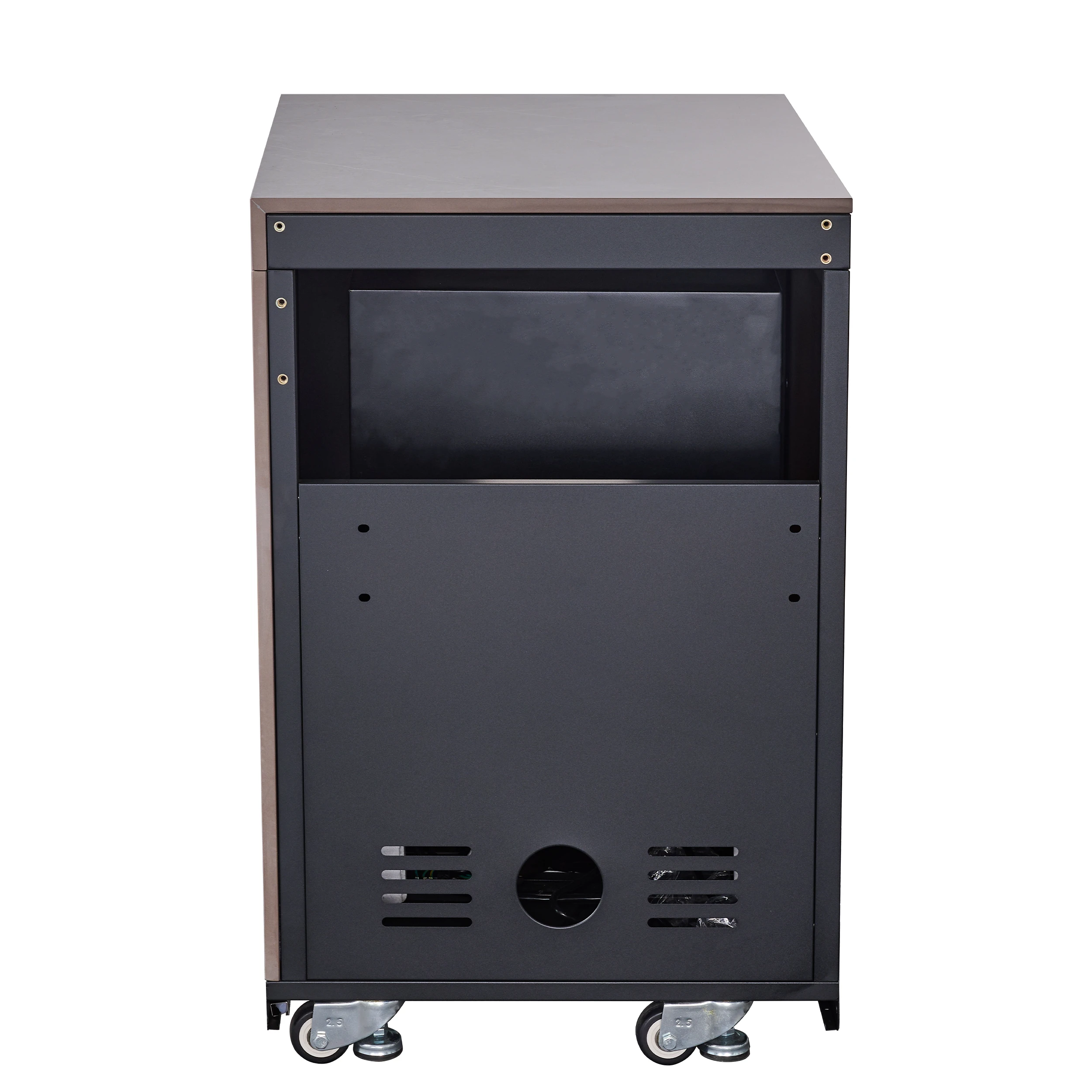 Rimini Outdoor Kitchen 30" BBQ 62,600 BTU, 3 Burners with Sear & Rotisserie, 2.4 cu.ft. Beverage Center, Sink, Cabinets & Sintered Stone Countertop FODKT2544BLK
