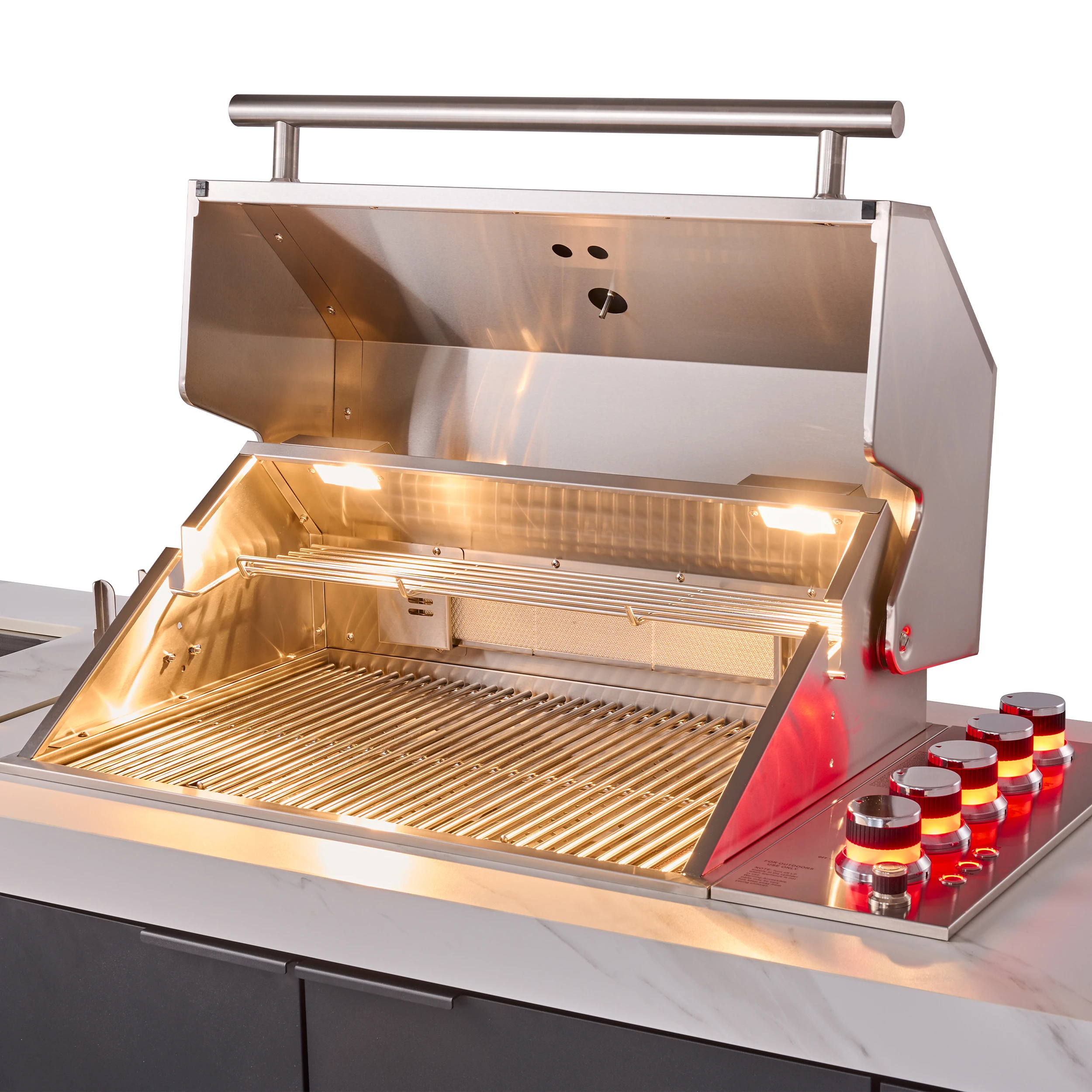 Rimini Outdoor Kitchen: 30" BBQ 62,600 BTU, 4.8 cu.ft. Refrigerators, Countertops FODKT2575WHT