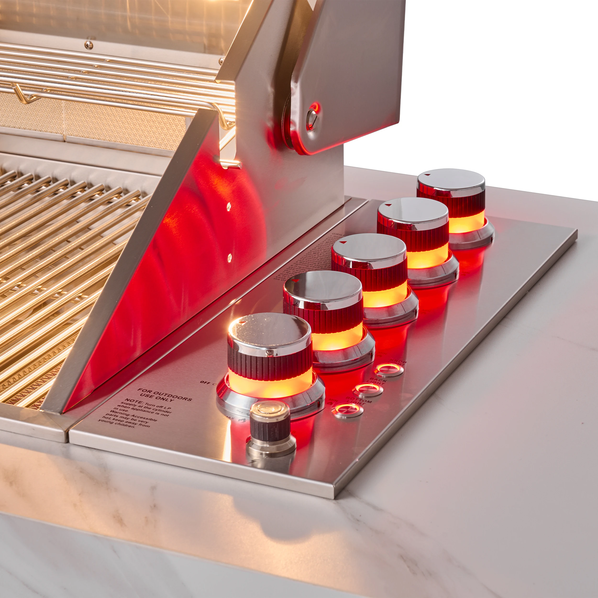Rimini Outdoor Kitchen: 30" BBQ 62,600 BTU, 4.8 cu.ft. Refrigerators, Countertops FODKT2575WHT