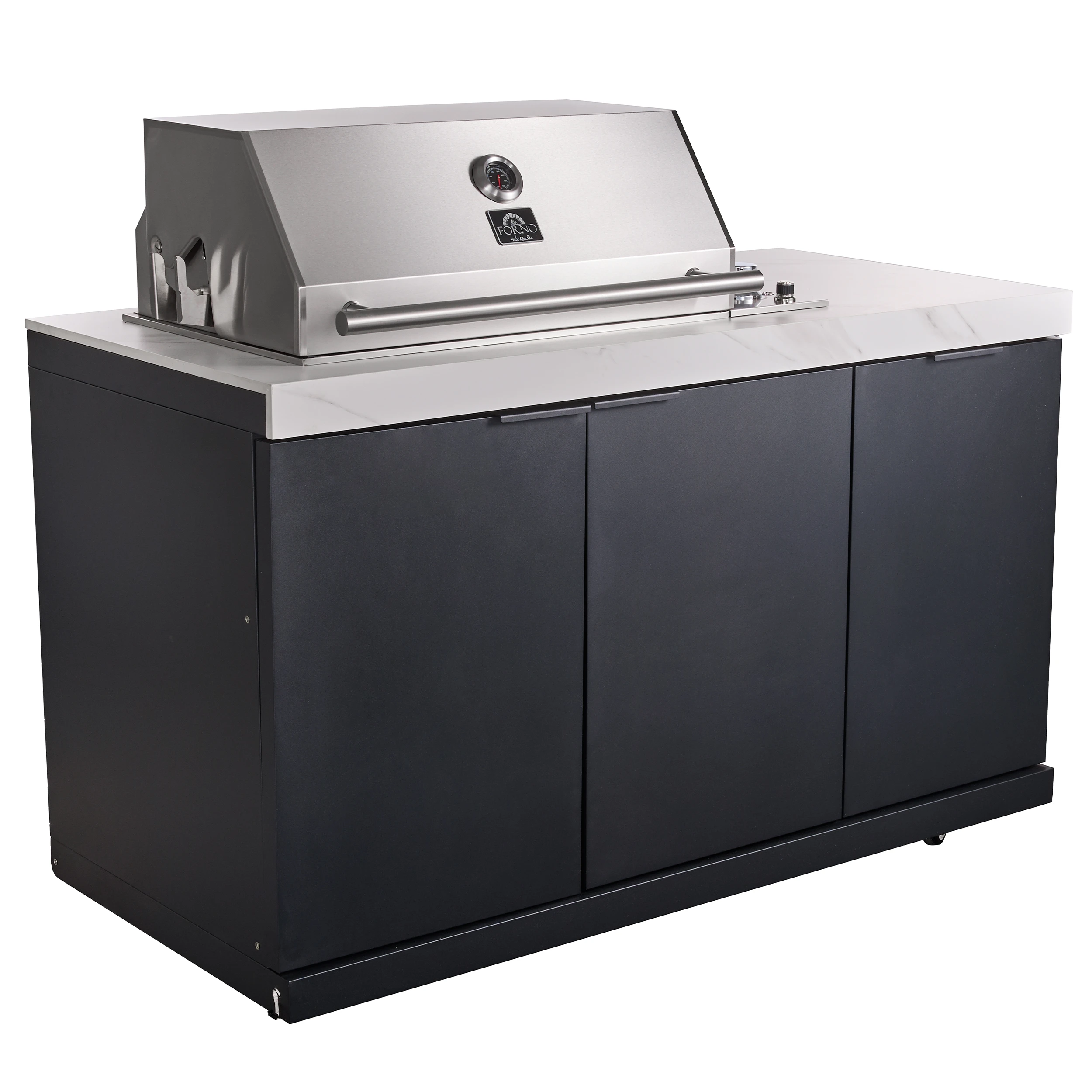 Rimini Outdoor Kitchen: 30" BBQ 62,600 BTU, 4.8 cu.ft. Refrigerators, Countertops FODKT2575WHT