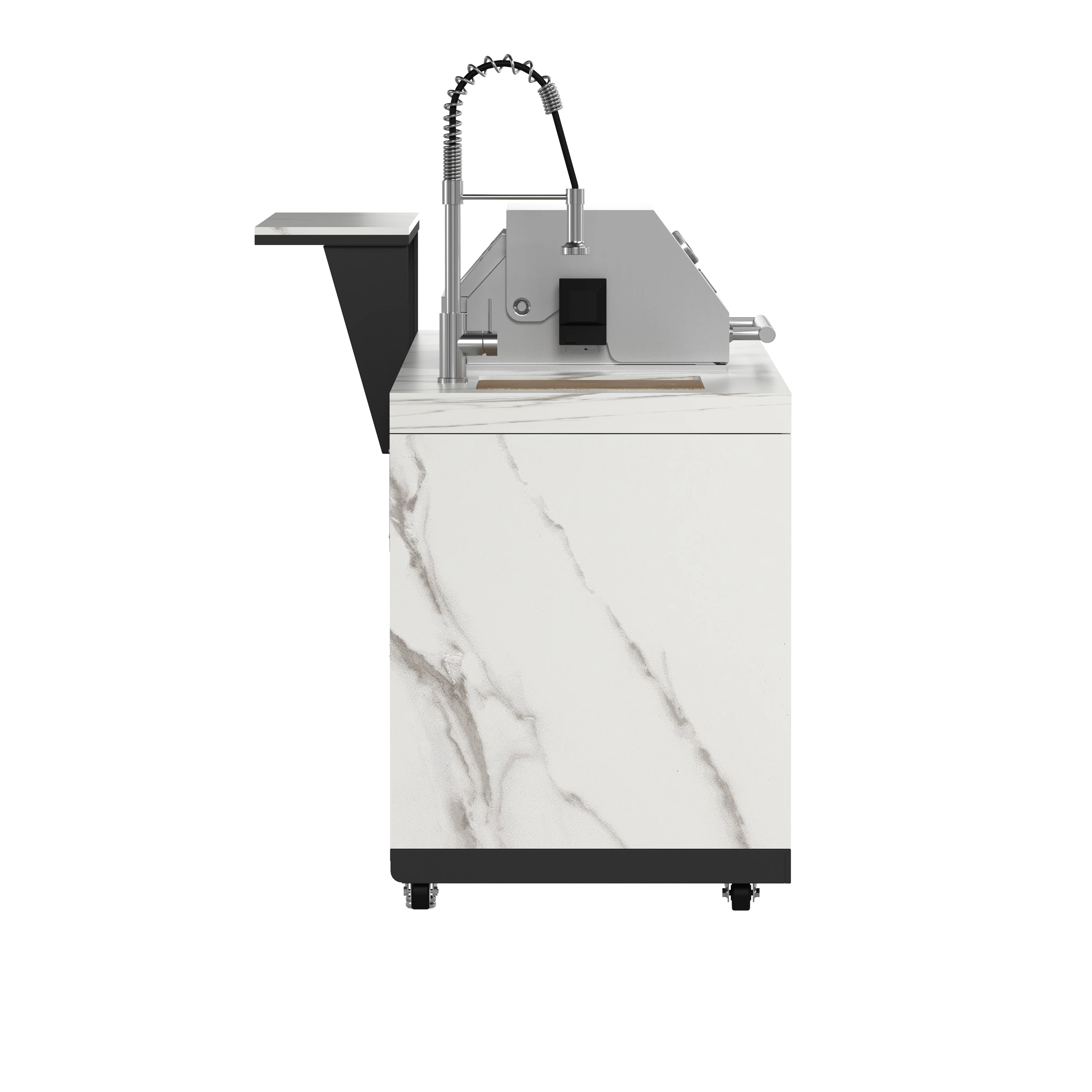 Rimini Outdoor Kitchen: 30" BBQ 62,600 BTU, 4.8 cu.ft. Refrigerators, Countertops FODKT2575WHT
