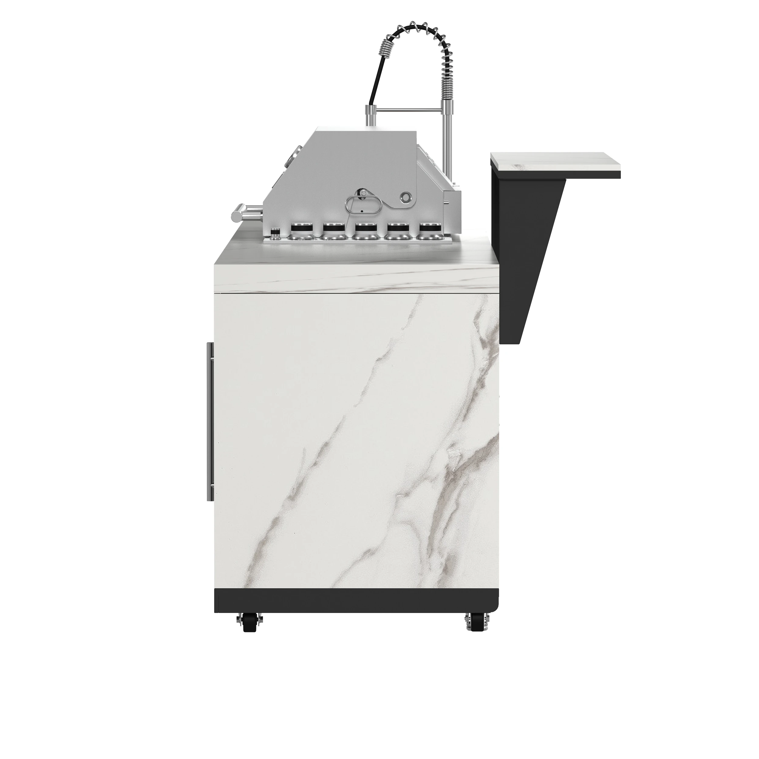 Rimini Outdoor Kitchen: 30" BBQ 62,600 BTU, 4.8 cu.ft. Refrigerators, Countertops FODKT2575WHT