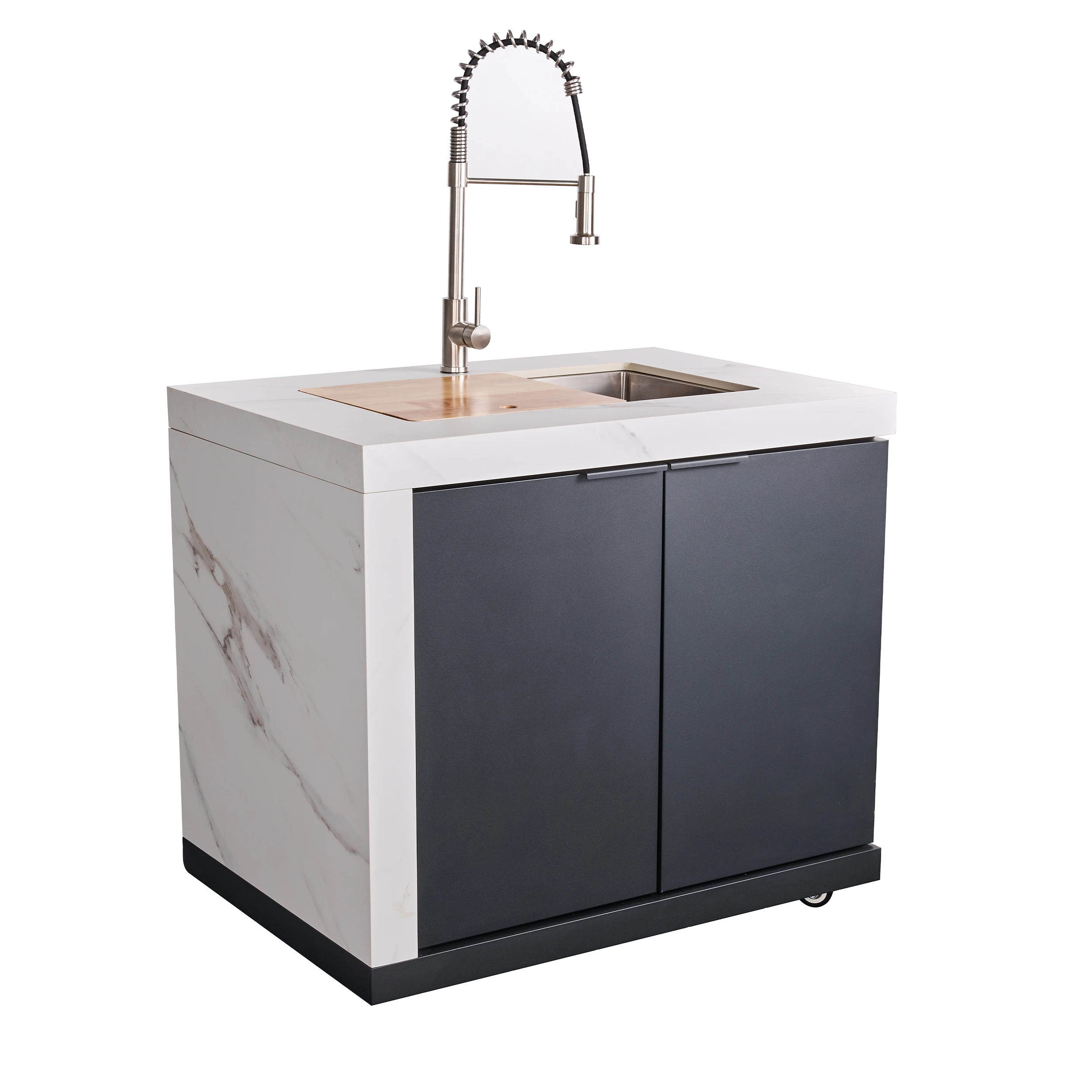 Rimini Outdoor Kitchen: 30" BBQ 62,600 BTU, 4.8 cu.ft. Refrigerators, Countertops FODKT2575WHT