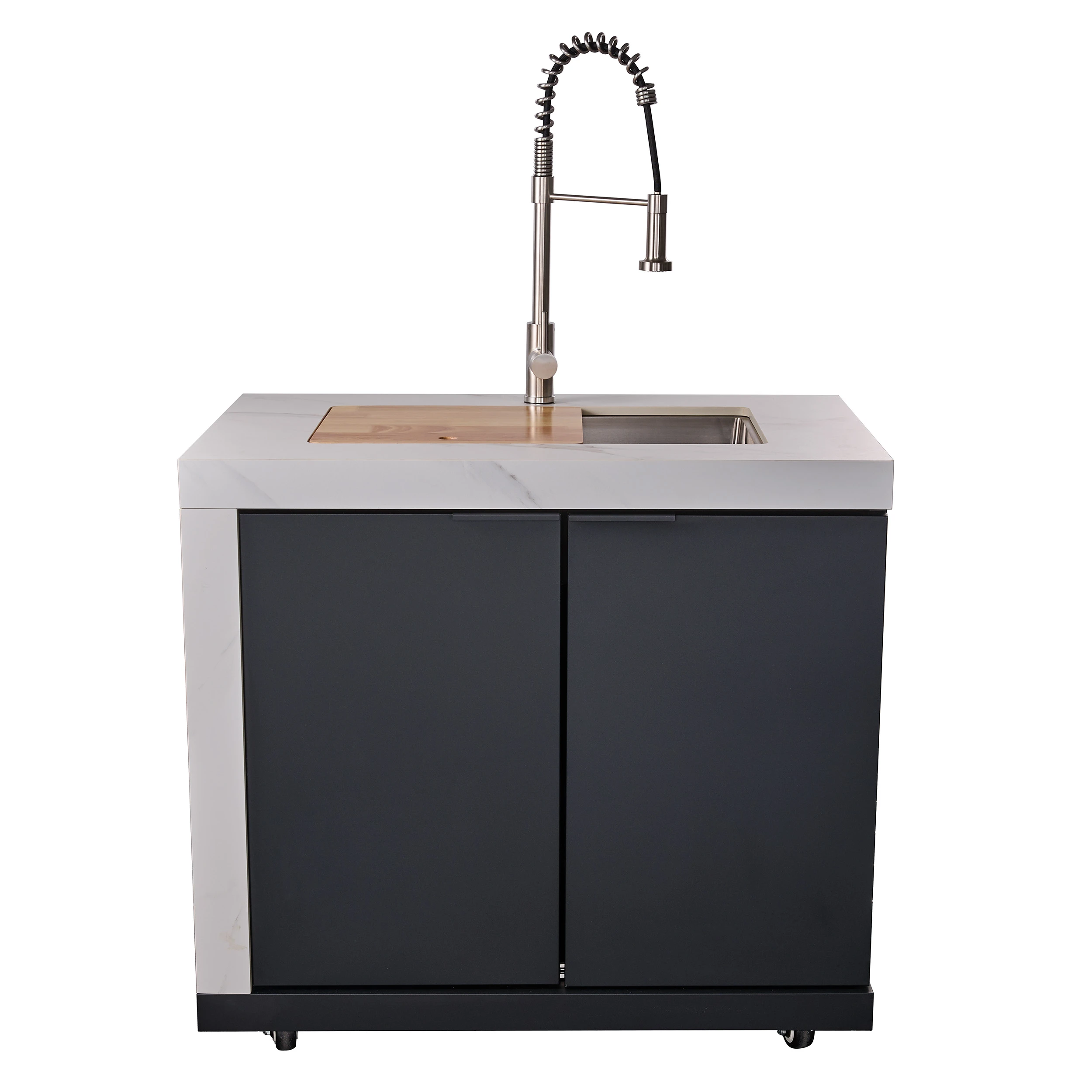 Rimini Outdoor Kitchen: 30" BBQ 62,600 BTU, 4.8 cu.ft. Refrigerators, Countertops FODKT2575WHT