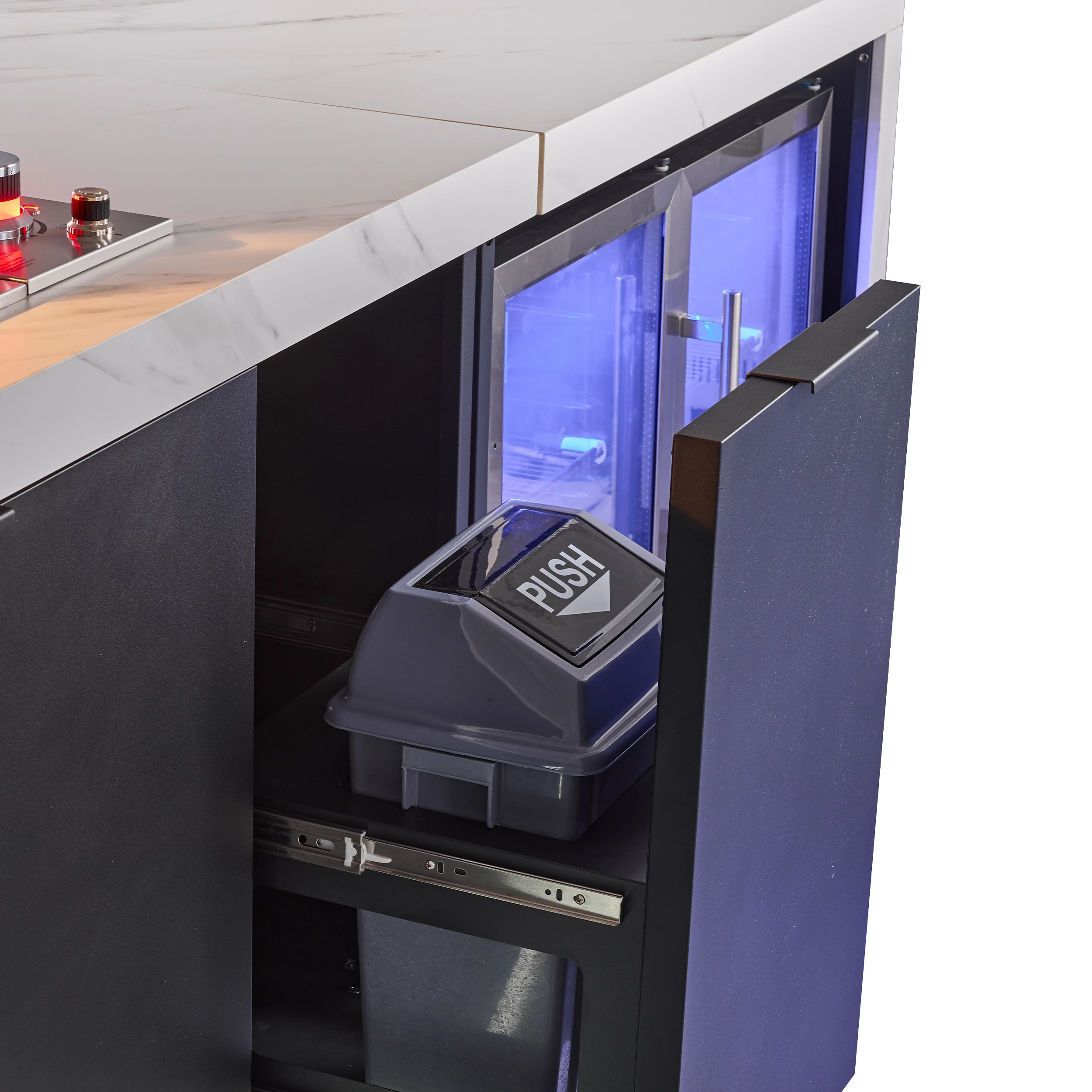 Rimini Outdoor Kitchen: 30" BBQ 62,600 BTU, 4.8 cu.ft. Refrigerators, Countertops FODKT2575WHT