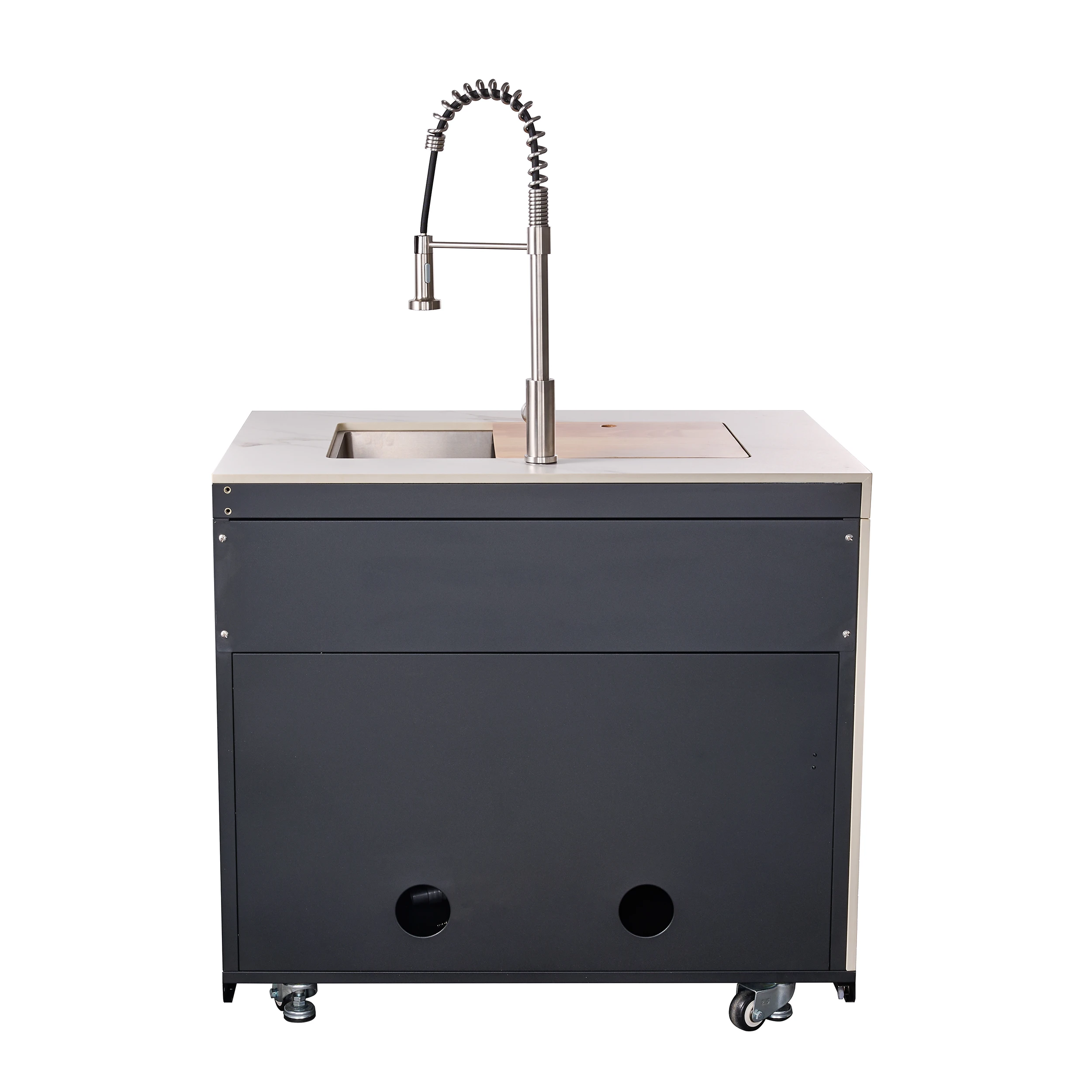 Rimini Outdoor Kitchen: 30" BBQ 62,600 BTU, 4.8 cu.ft. Refrigerators, Countertops FODKT2575WHT