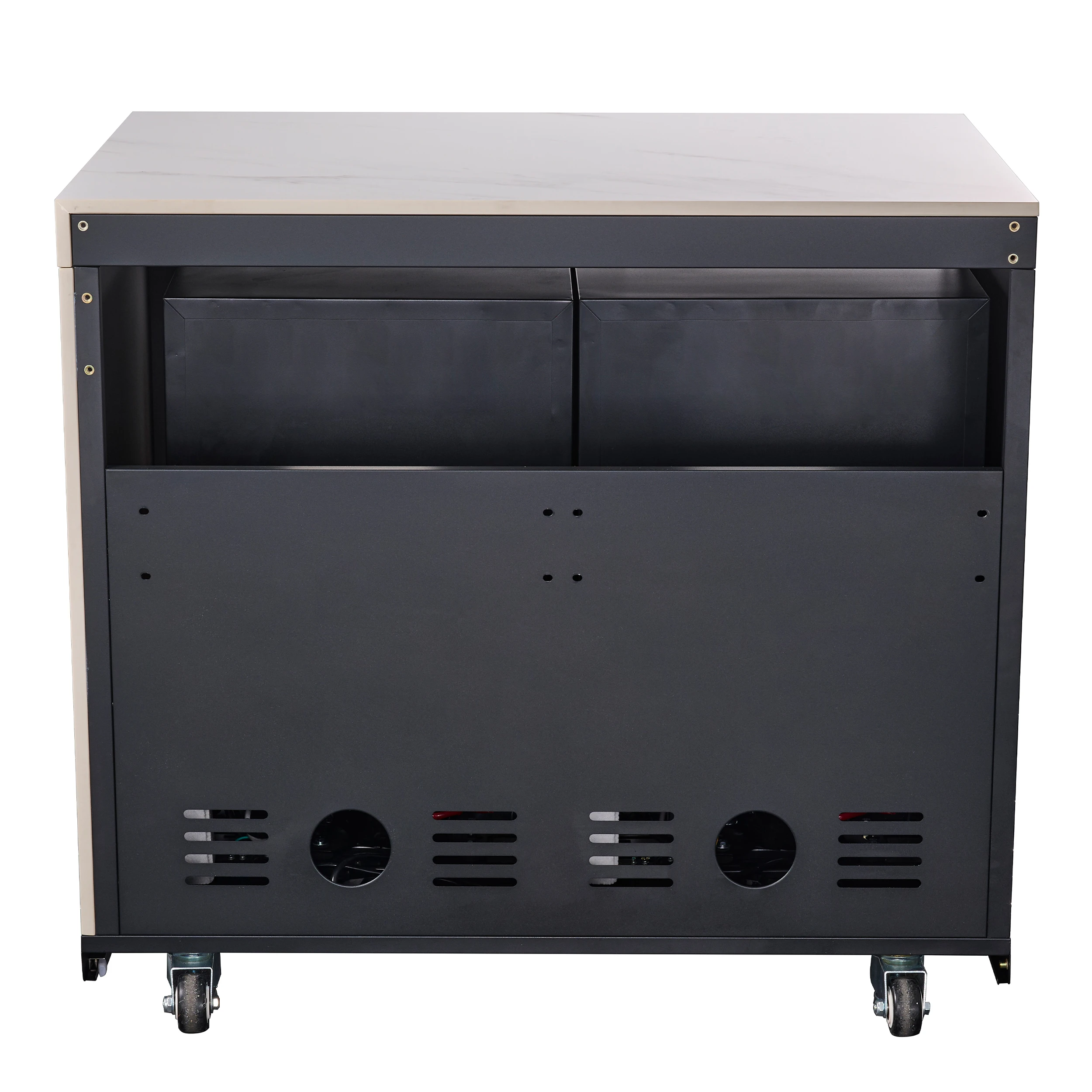 Rimini Outdoor Kitchen: 30" BBQ 62,600 BTU, 4.8 cu.ft. Refrigerators, Countertops FODKT2575WHT