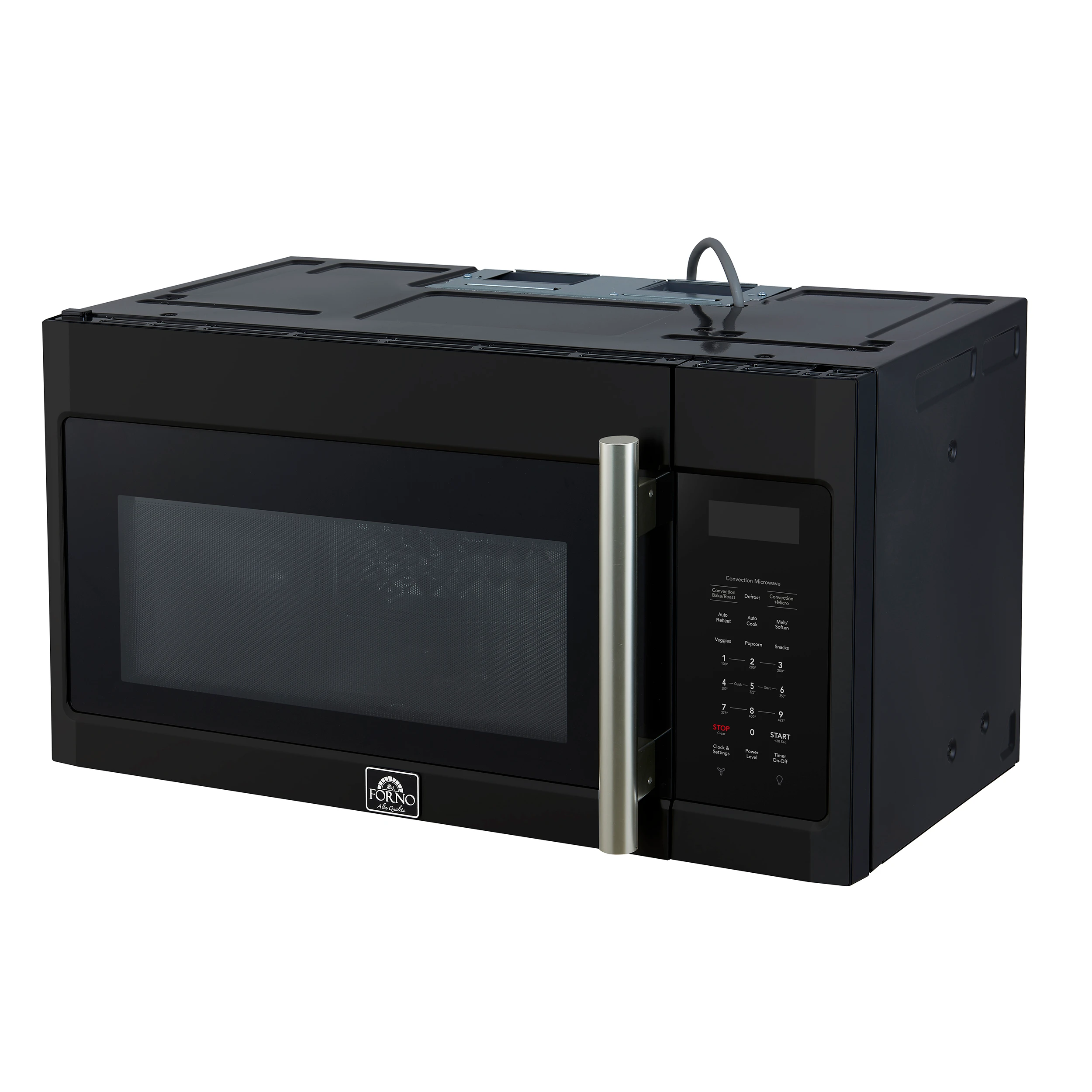 Fornace 30-Inch Over the Range Convection Microwave, Black – 1.5 cu.ft, 300 CFM Vent, Touch Control, LED Light FOTR303830BLK