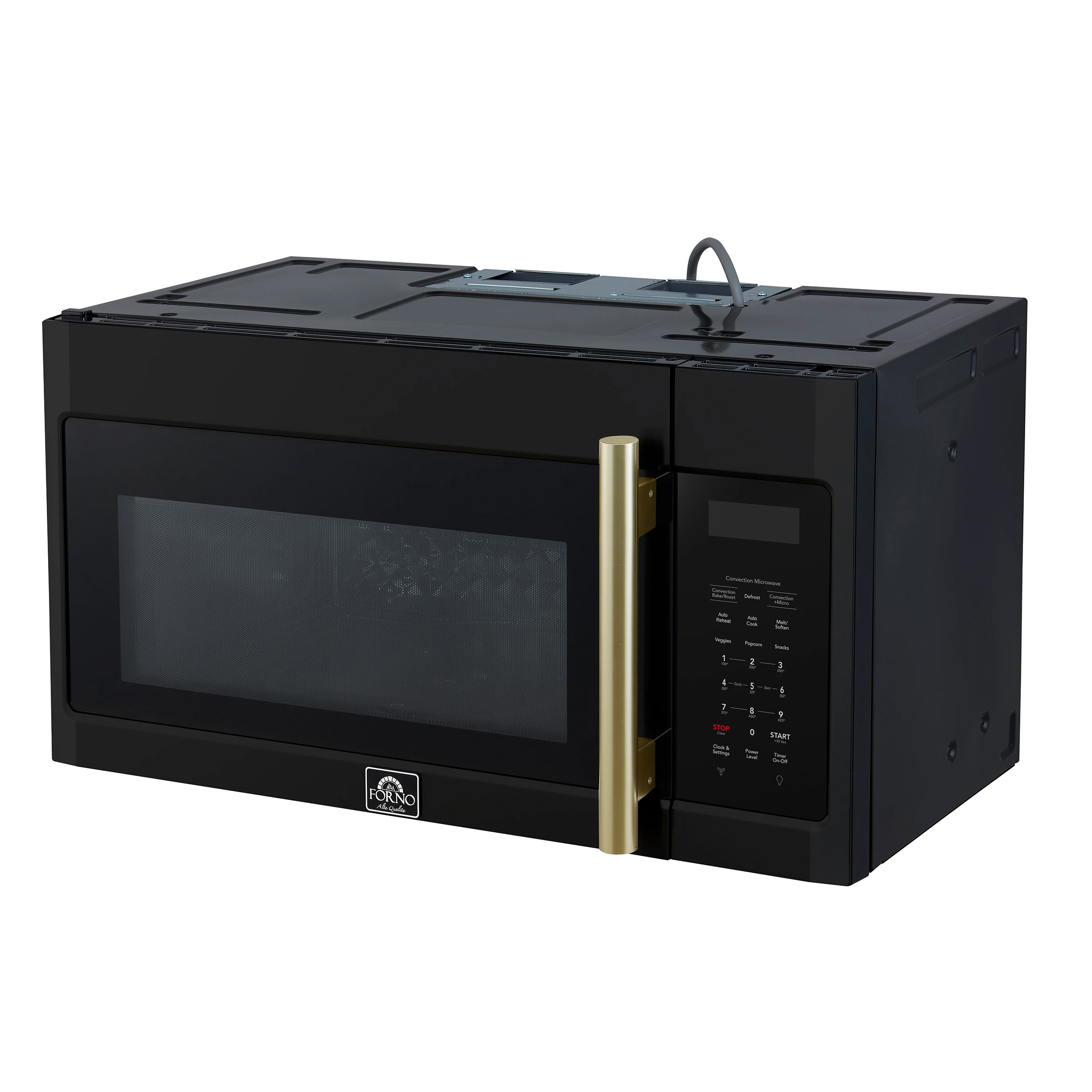 Fornace 30-Inch Over the Range Convection Microwave, Black – 1.5 cu.ft, 300 CFM Vent, Touch Control, LED Light FOTR303830BLK