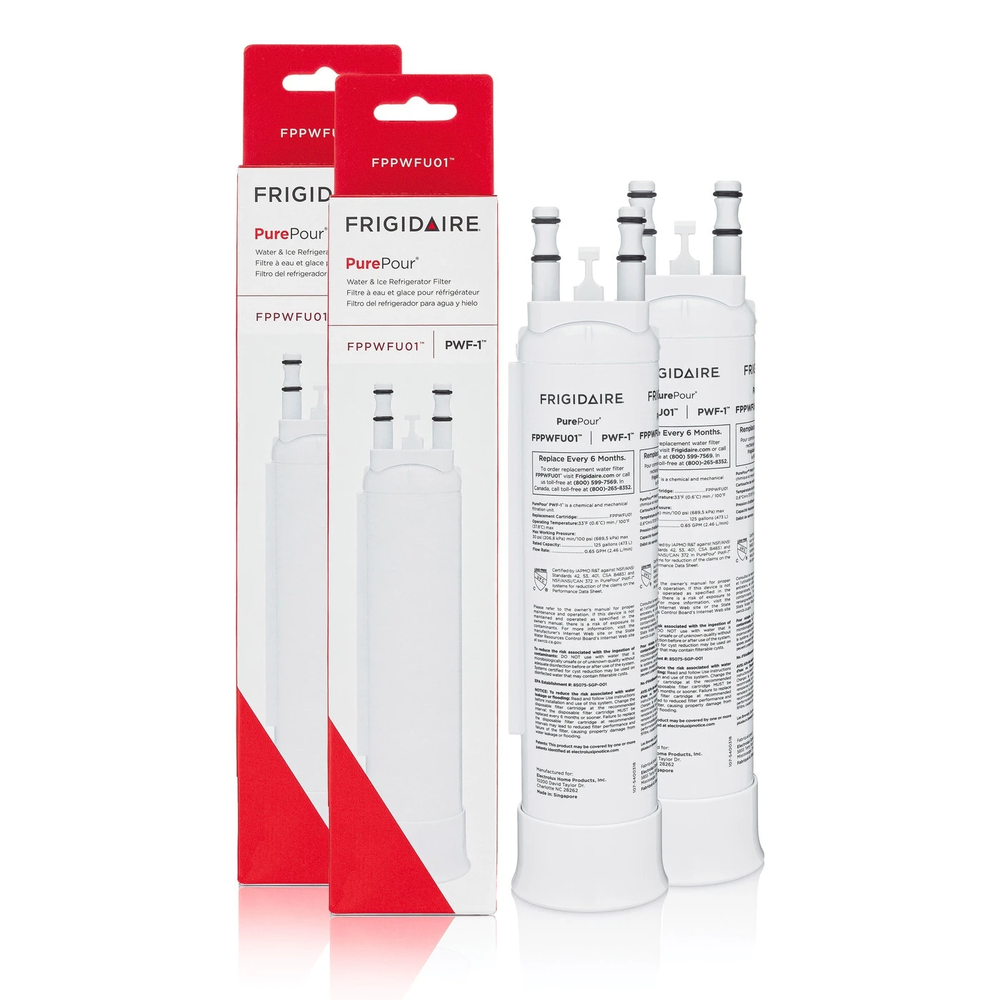 PurePour™ Water and Ice Refrigerator Filter PWF-1™ - Set of 2 FPPWFU012PAK, product image 1 of 3