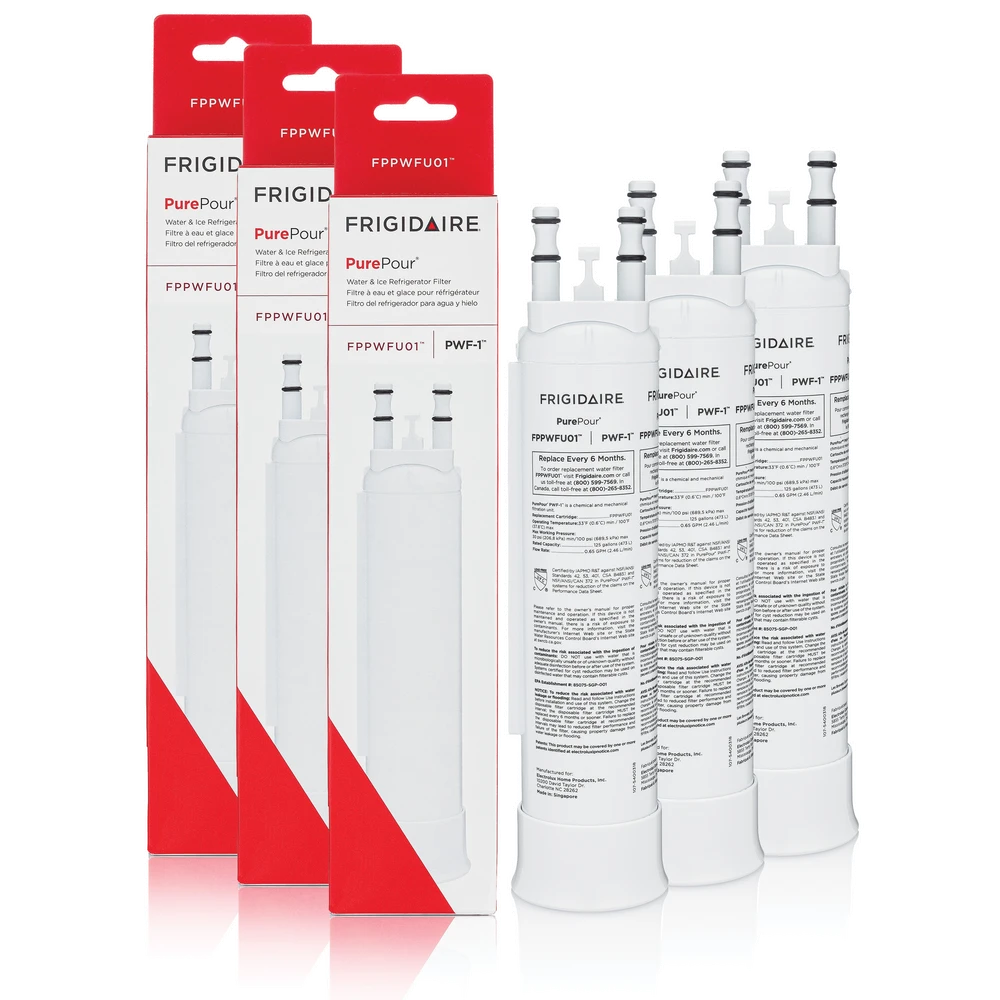 PurePour™ Water and Ice Refrigerator Filter PWF-1™ - Set of 3 FPPWFU013PAK, product image 3 of 3