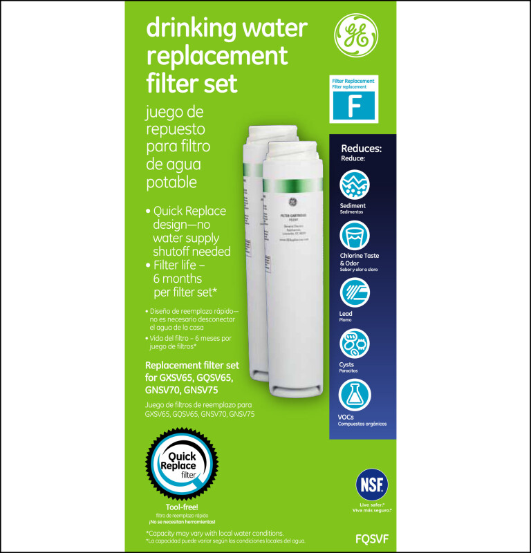 Dual Stage Drinking Water Replacement Filters (Lead/Cyst/VOC) FQSVF, product image 3 of 4