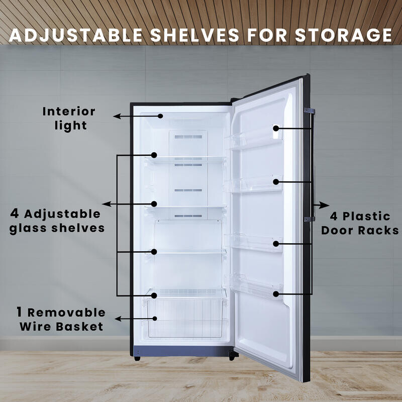 Conserv 14cf Upright Freezer CONVERTIBLE REF Garage Ready E-Star 28in wide 110V FR1400BREV, product image 4 of 29