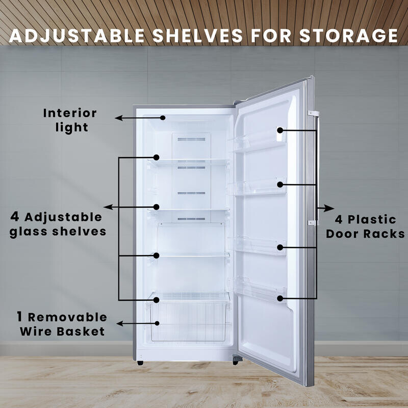 Conserv 14cf Upright Freezer CONVERTIBLE REF Garage Ready E-Star 28in wide 110V FR1400SREV, product image 3 of 32