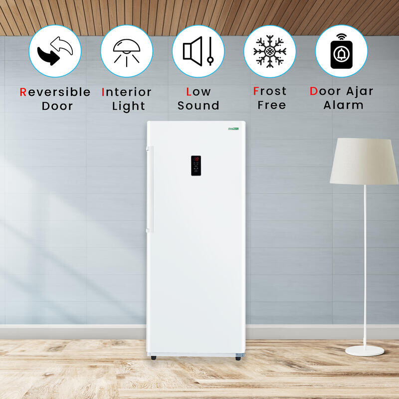 Conserv 14cf Upright Freezer CONVERTIBLE REF Garage Ready E-Star 28in wide 110V FR1400WREV