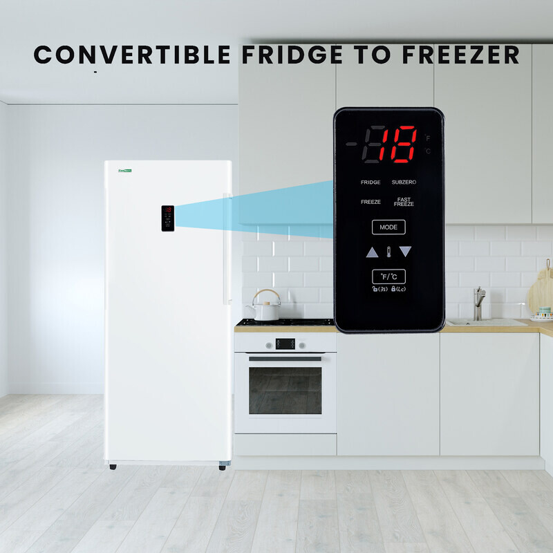 Conserv 14cf Upright Freezer CONVERTIBLE REF Garage Ready E-Star 28in wide 110V FR1400WREV