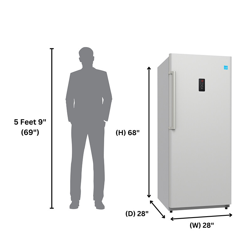 Conserv 14cf Upright Freezer CONVERTIBLE REF Garage Ready E-Star 28in wide 110V FR1400WREV