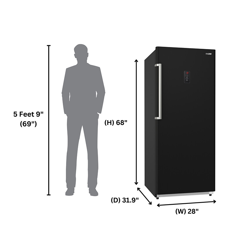 Conserv 17cf Upright Freezer CONVERTIBLE REF Garage Ready E-Star 28in wide 110V FR1700BREV, product image 14 of 29