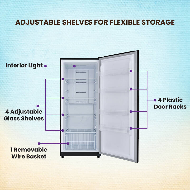 Conserv 17cf Upright Freezer CONVERTIBLE REF Garage Ready E-Star 28in wide 110V FR1700BREV, product image 21 of 29