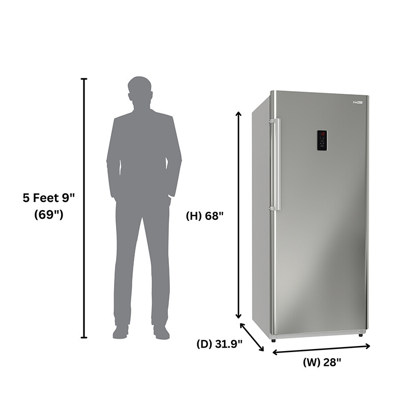 Conserv 17cf Upright Freezer CONVERTIBLE REF Garage Ready E-Star 28in wide 110V FR1700SREV, product image 3 of 33
