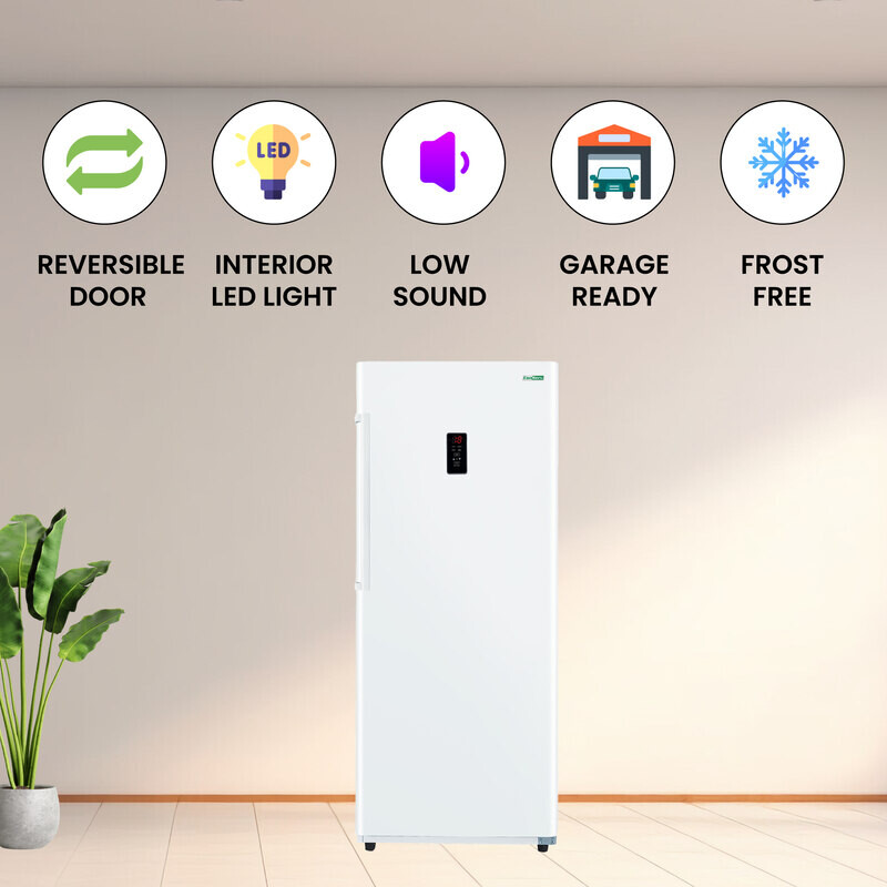Conserv 17cf Upright Freezer CONVERTIBLE REF Garage Ready E-Star 28in wide 110V FR1700WREV