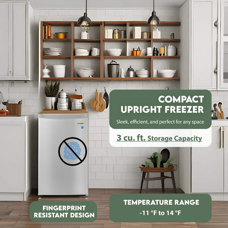 Conserv 3cf Compact Upright Freezer REVERSIBLE DOOR Freestanding 110V E-Star FR300SG