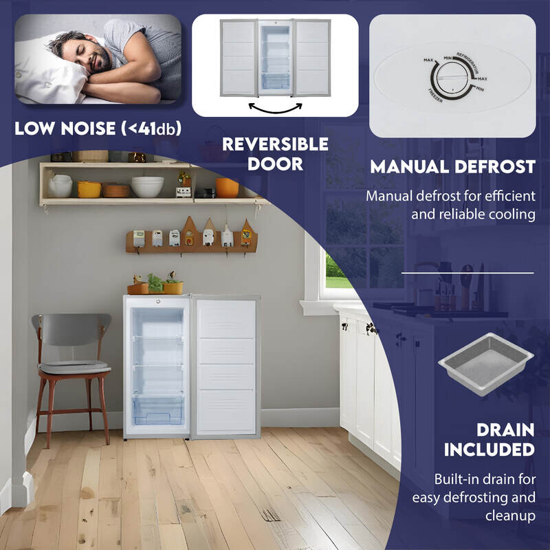 Conserv 4.3cf Compact Upright Freezer REVERSIBLE DOOR Freestanding 110V E-Star FR430SC