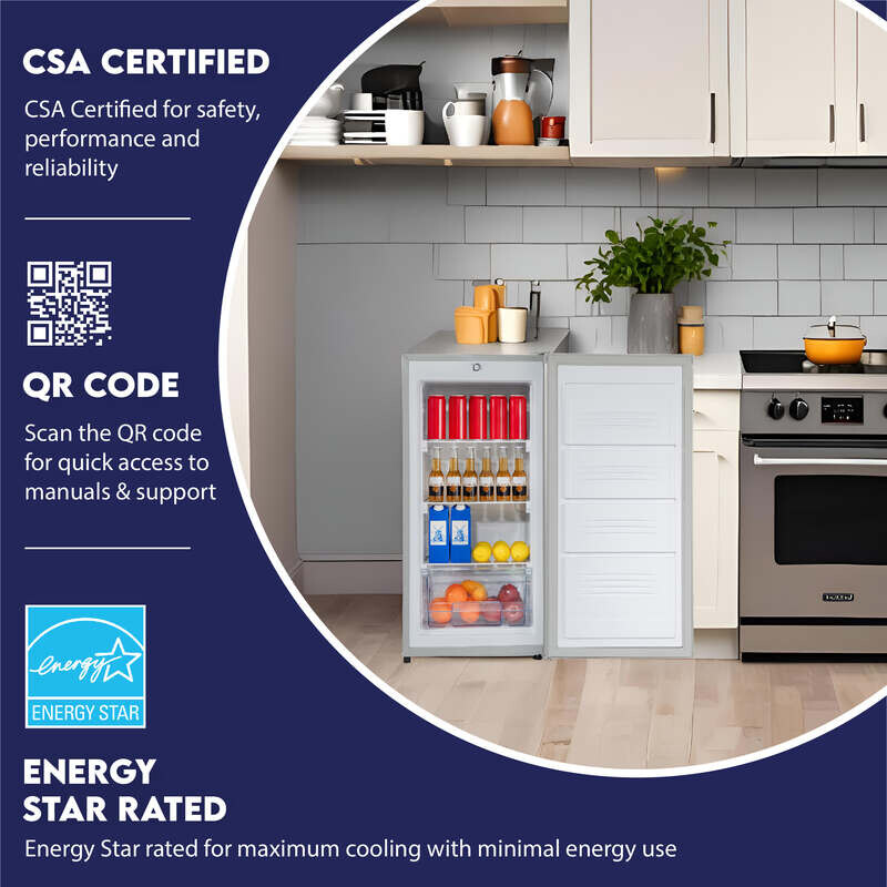 Conserv 4.3cf Compact Upright Freezer REVERSIBLE DOOR Freestanding 110V E-Star FR430SC