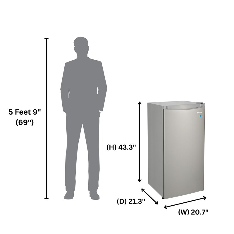 Conserv 4.3cf Compact Upright Freezer REVERSIBLE DOOR Freestanding 110V E-Star FR430SC
