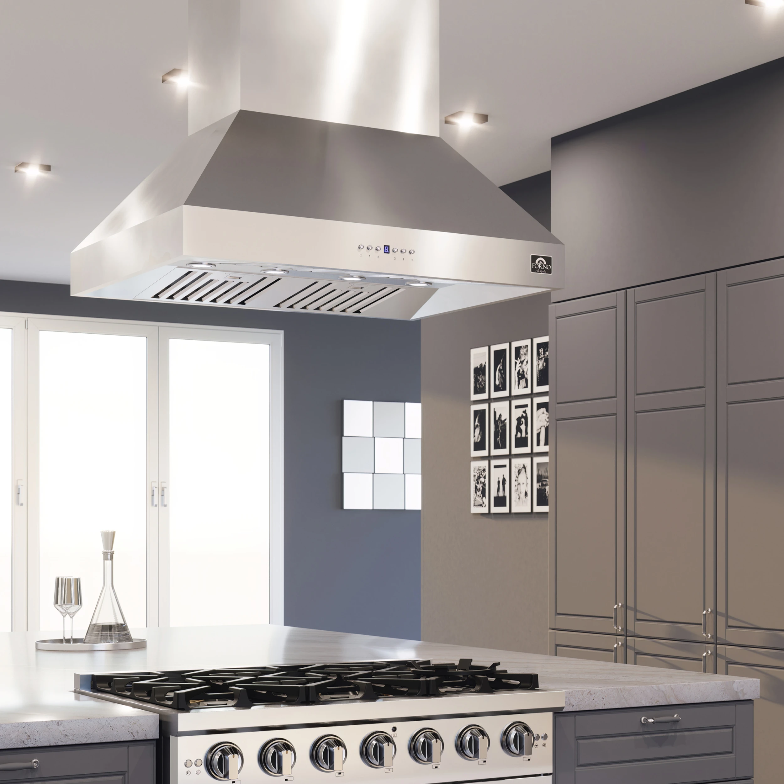 Coppito 36-Inch Island Range Hood, , LED Lighting, Adjustable Fan Speeds FRHIS512936