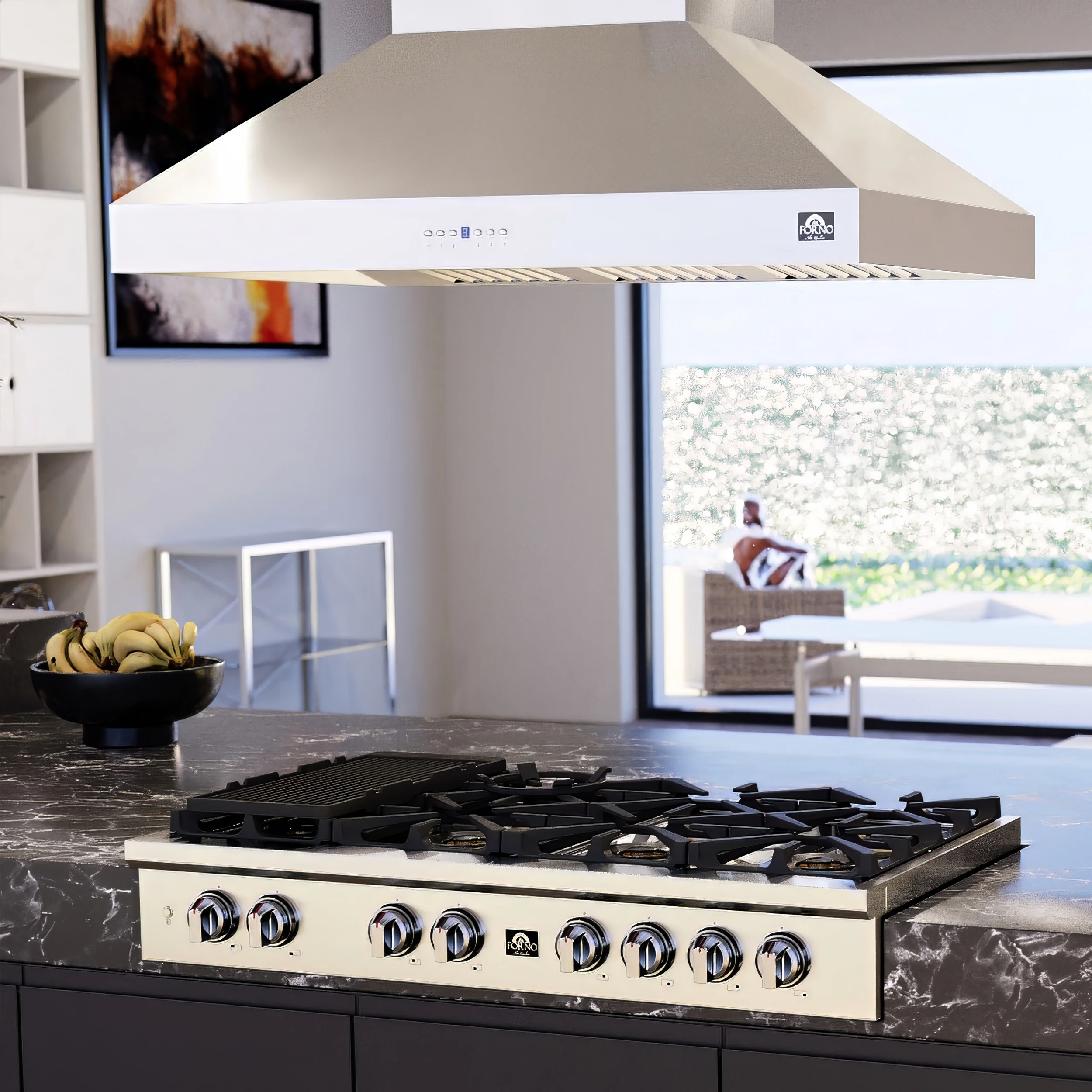 Coppito 48-Inch Island Range Hood, , LED Lighting, Adjustable Fan Speeds FRHIS512948