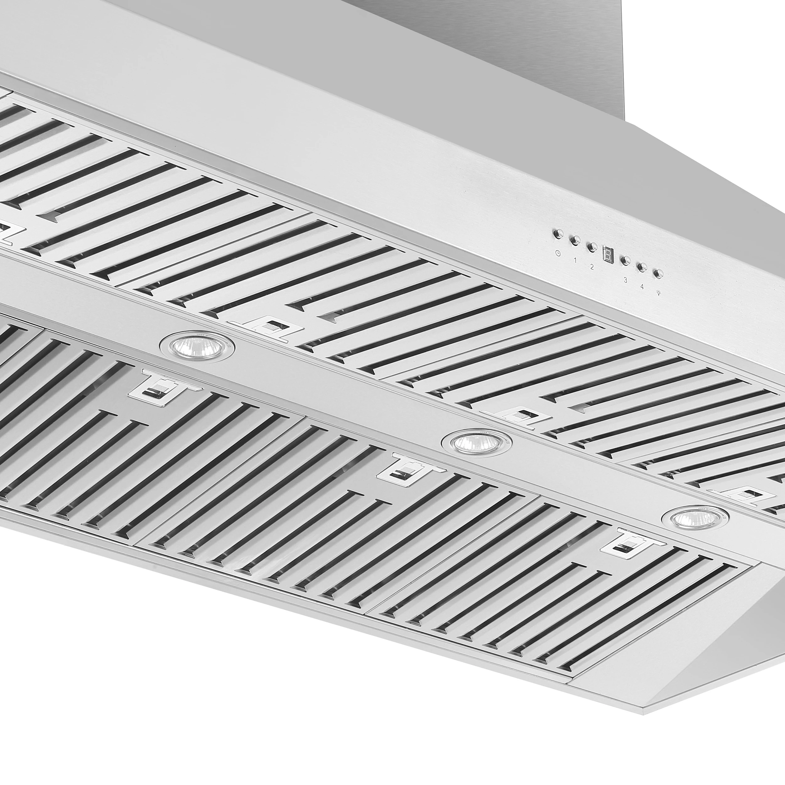 Coppito 60-Inch Island Range Hood, Stainless Steel, LED Lighting, Adjustable Fan Speeds FRHIS512960