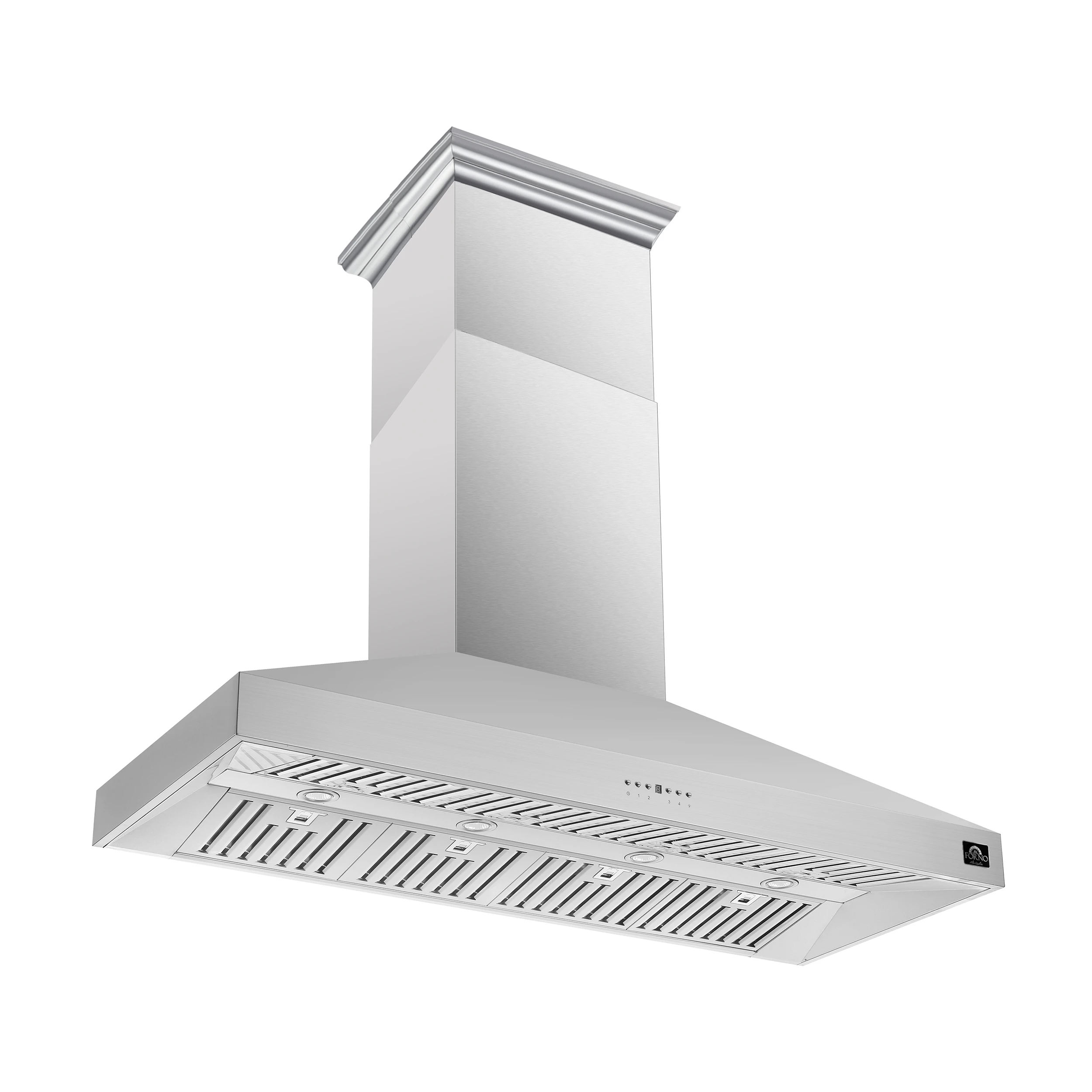 Coppito 60-Inch Island Range Hood, Stainless Steel, LED Lighting, Adjustable Fan Speeds FRHIS512960