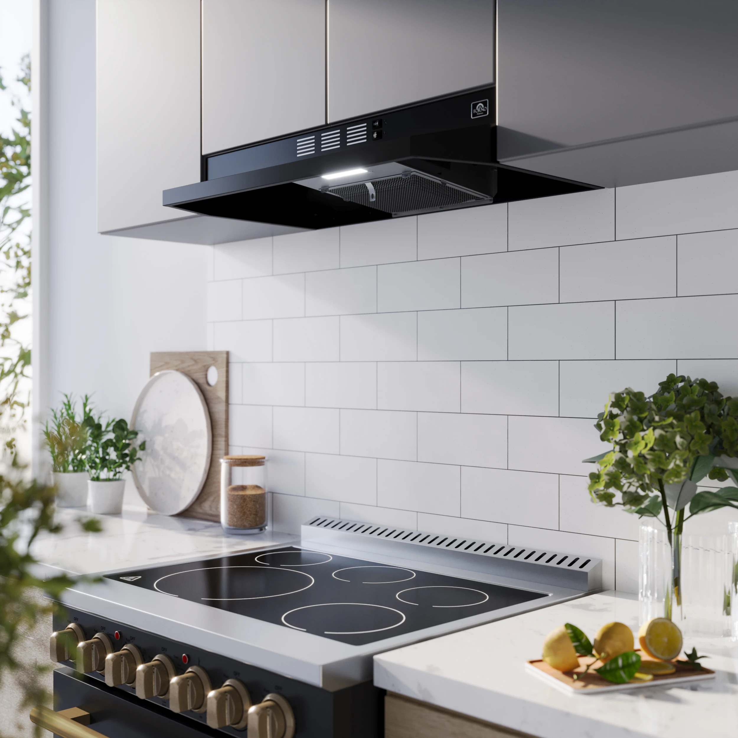 Cappa 30-Inch Under Cabinet Range Hood, , 200 CFM, Convertible, LED Lighting FRHUC520030BLK