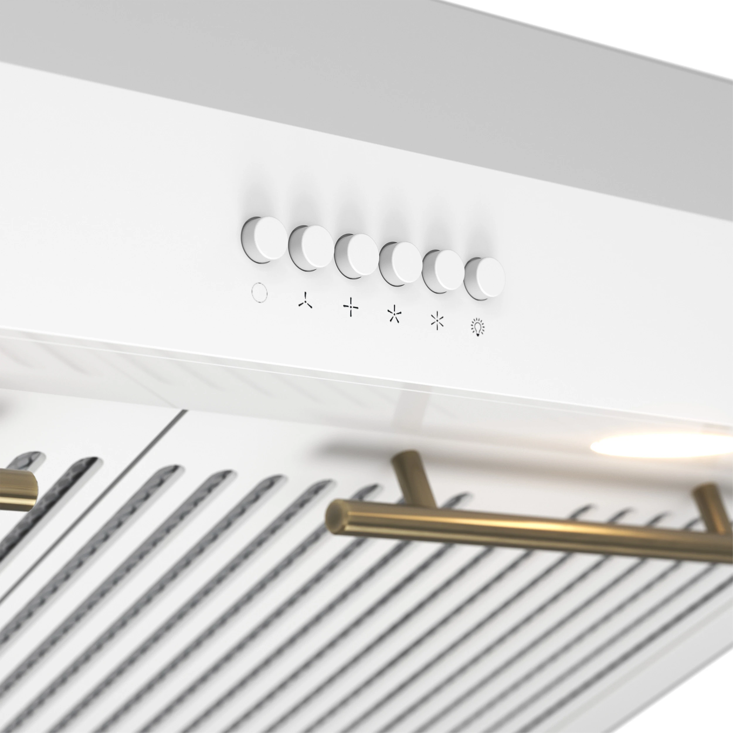 Bari Espresso 30-Inch Under Cabinet Range Hood, , 600 CFM, LED Lighting, Dishwasher-Safe Baffle Filters, 3-Speed Fan Control FRHUC525530WHT