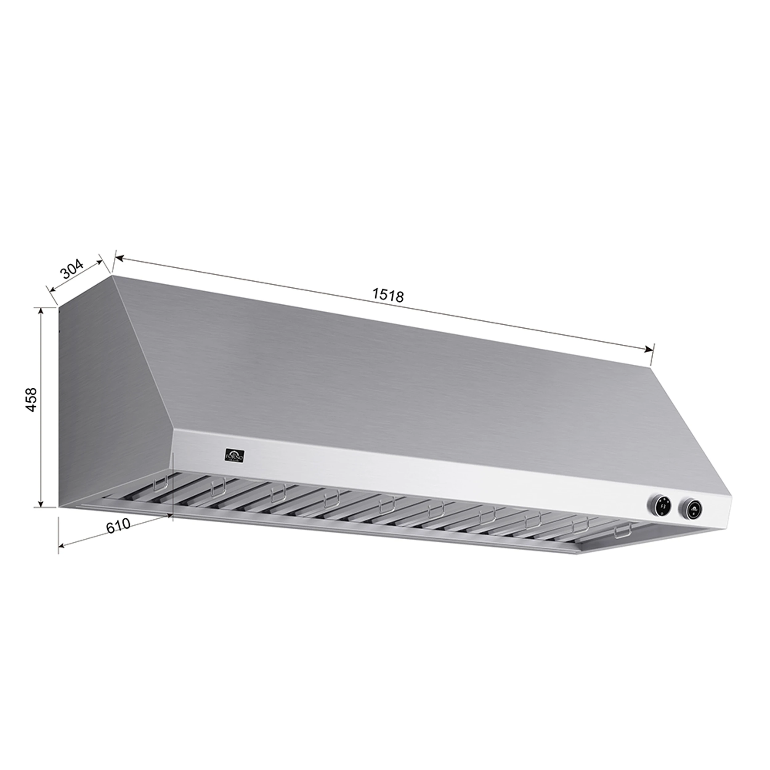 Biagio 60-Inch Wall Mounted Range Hood, , Heavy Duty FRHWM500960