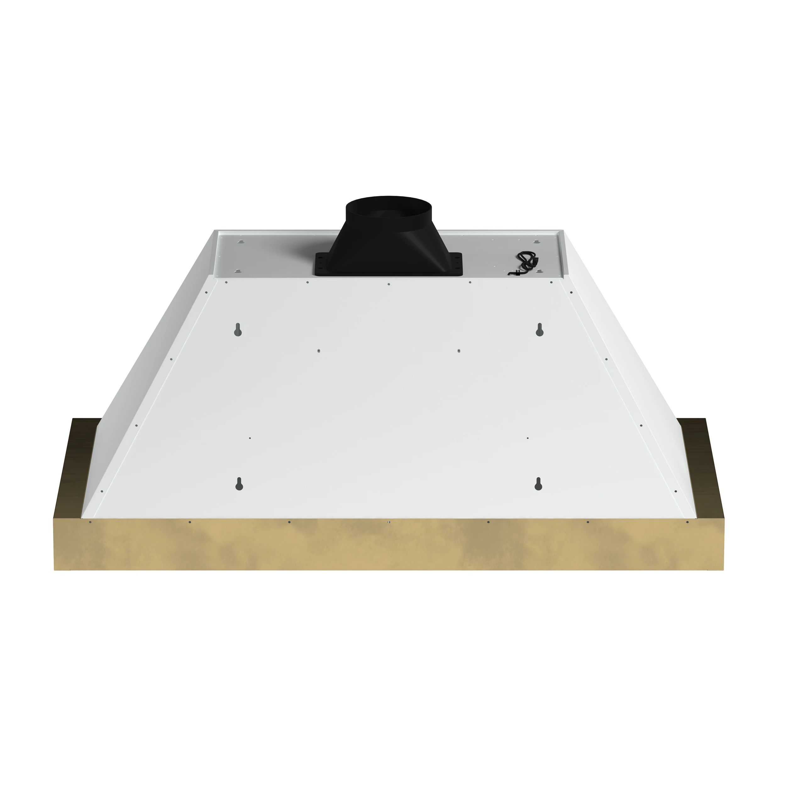Vittorio 48-Inch Wall Mount Range Hood, White with Antique Brass Trim, 600 CFM Airflow, Dishwasher-Safe Baffle Filters, Remote Control, 3-Speed Fan, Bright LED Lighting FRHWM507848WHT