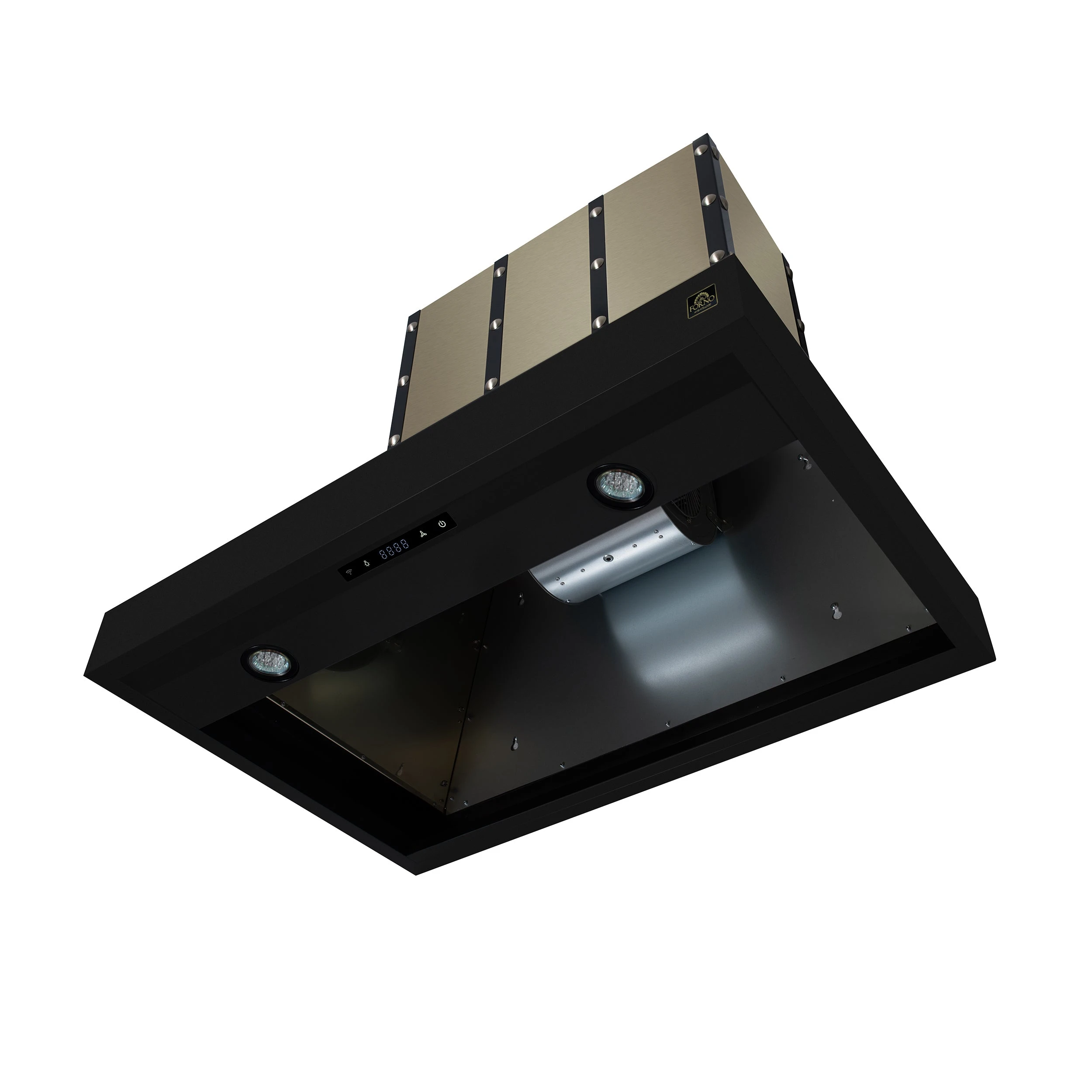 Valente 36" Range Hood in with 427 CFM, 3 speeds, Dishwasher safe Baffle filters, LED Lights and Remote Control FRHWM509936CPBLK
