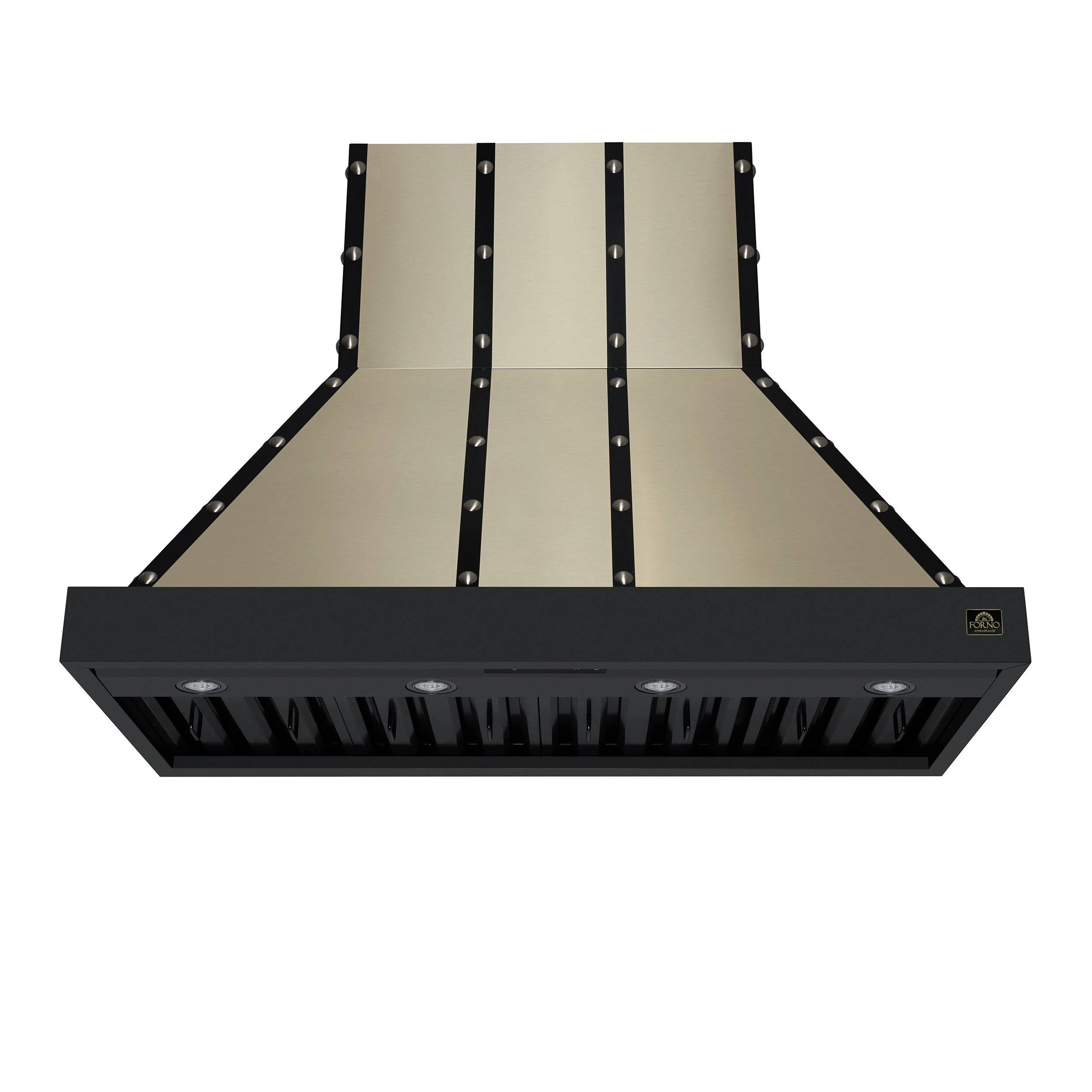 Valente 48" Range Hood in with 304 CFM, 3 speeds, Dishwasher safe Baffle filters, LED Lights and Remote Control FRHWM509948CPBLK