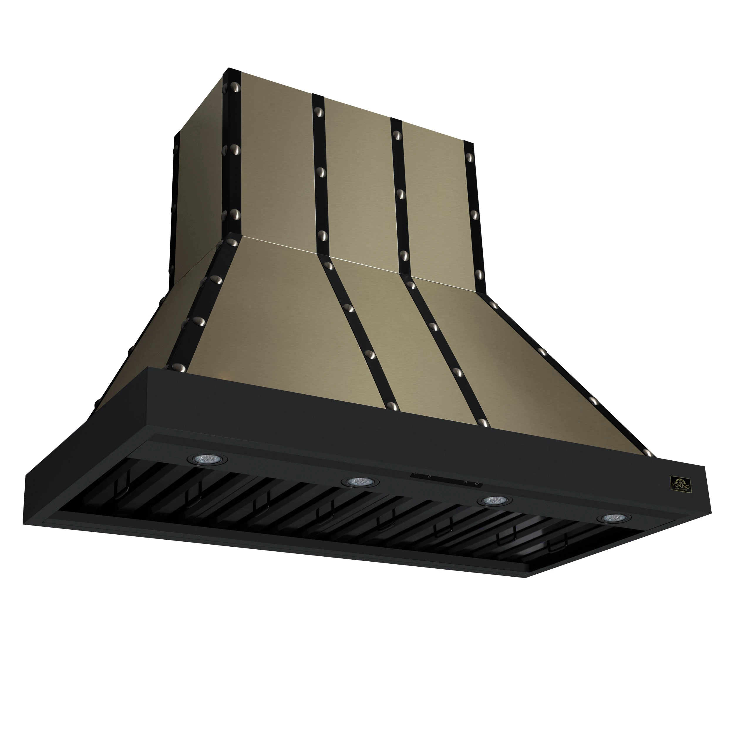 Valente 48" Range Hood in with 304 CFM, 3 speeds, Dishwasher safe Baffle filters, LED Lights and Remote Control FRHWM509948CPBLK