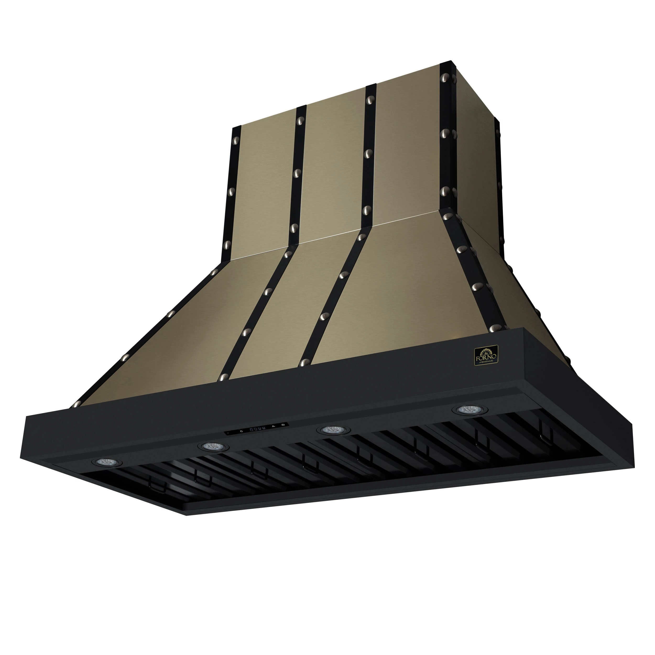 Valente 48" Range Hood in with 304 CFM, 3 speeds, Dishwasher safe Baffle filters, LED Lights and Remote Control FRHWM509948CPBLK