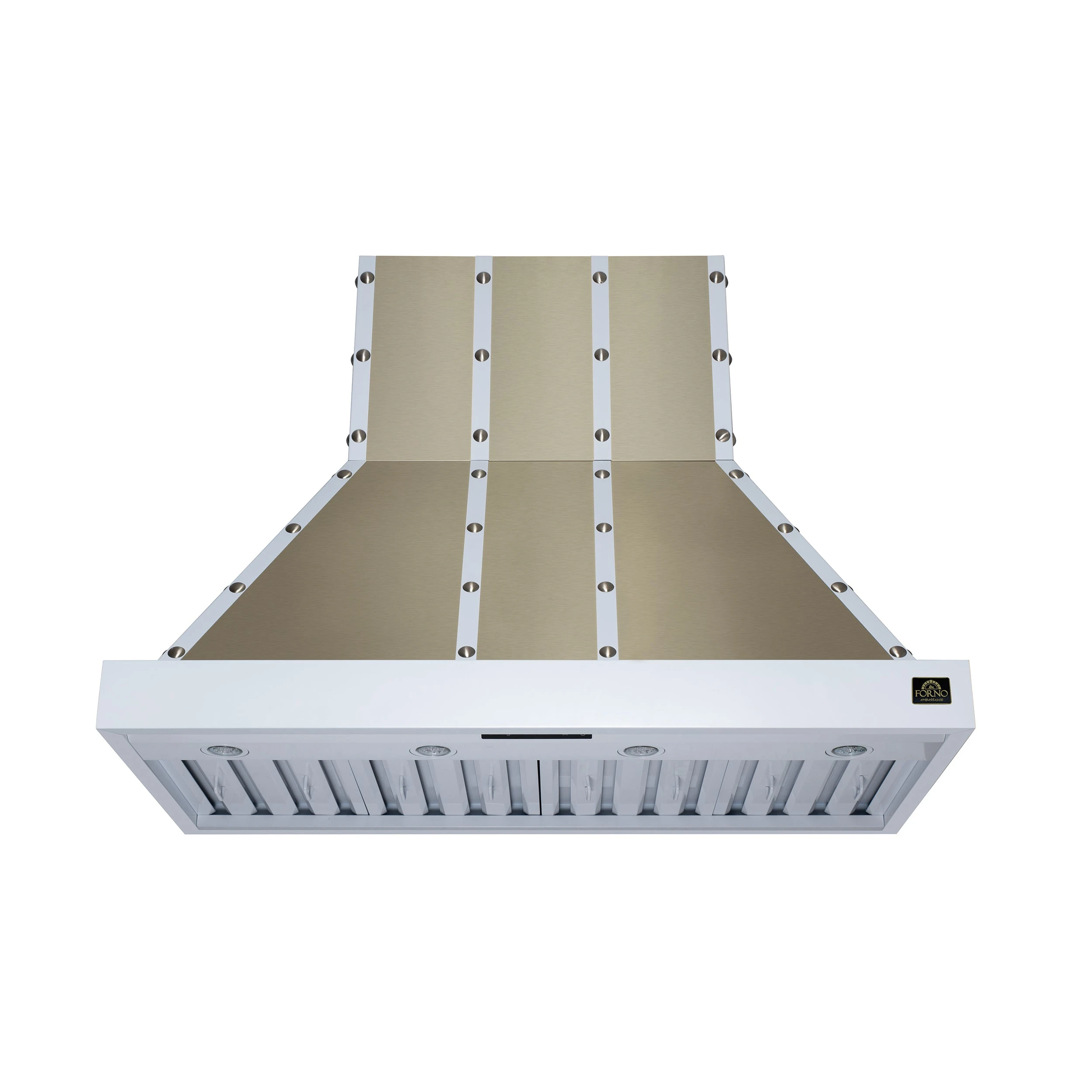 Valente 48" Range Hood in with 304 CFM, 3 speeds, Dishwasher safe Baffle filters, LED Lights and Remote Control FRHWM509948CPWHT