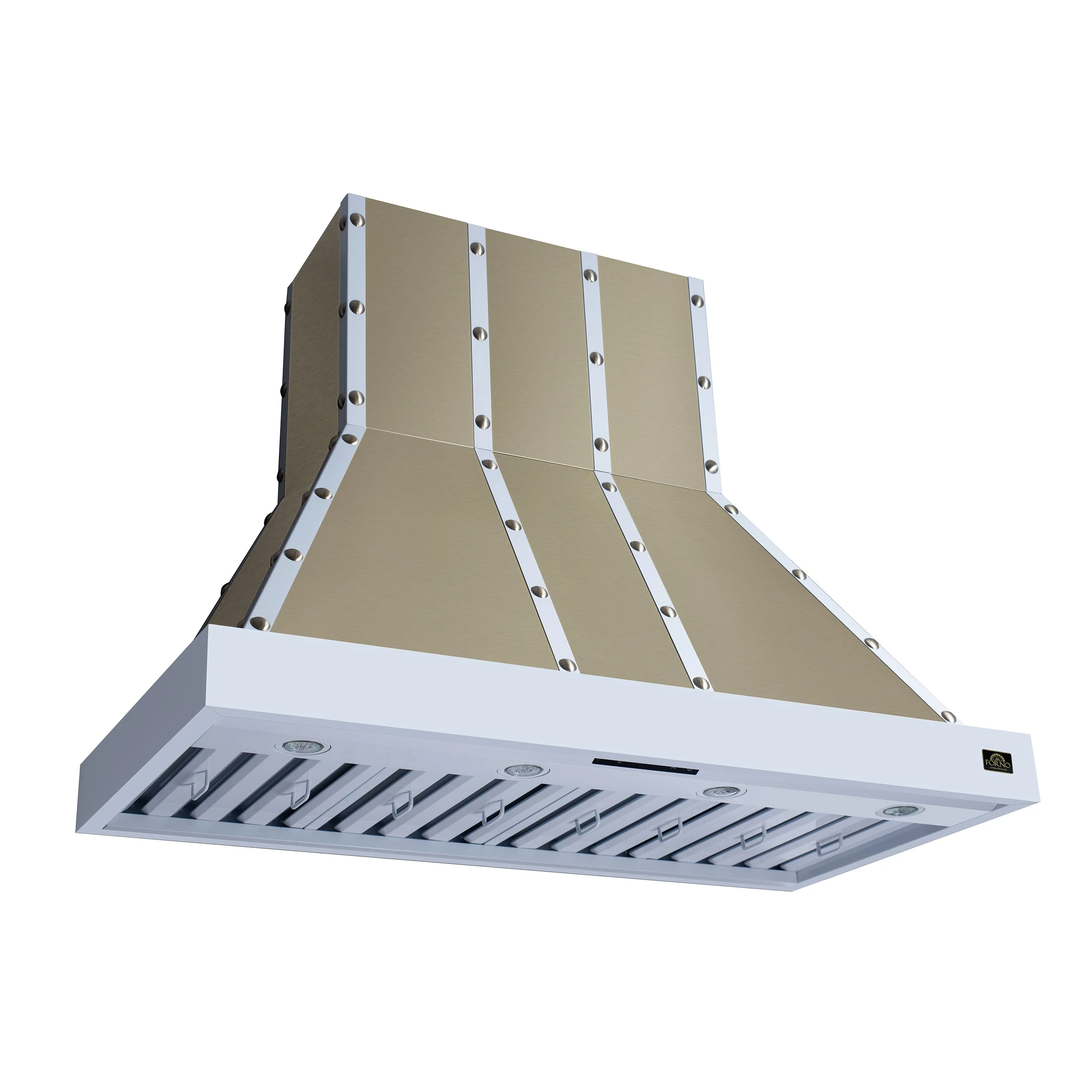 Valente 48" Range Hood in with 304 CFM, 3 speeds, Dishwasher safe Baffle filters, LED Lights and Remote Control FRHWM509948CPWHT