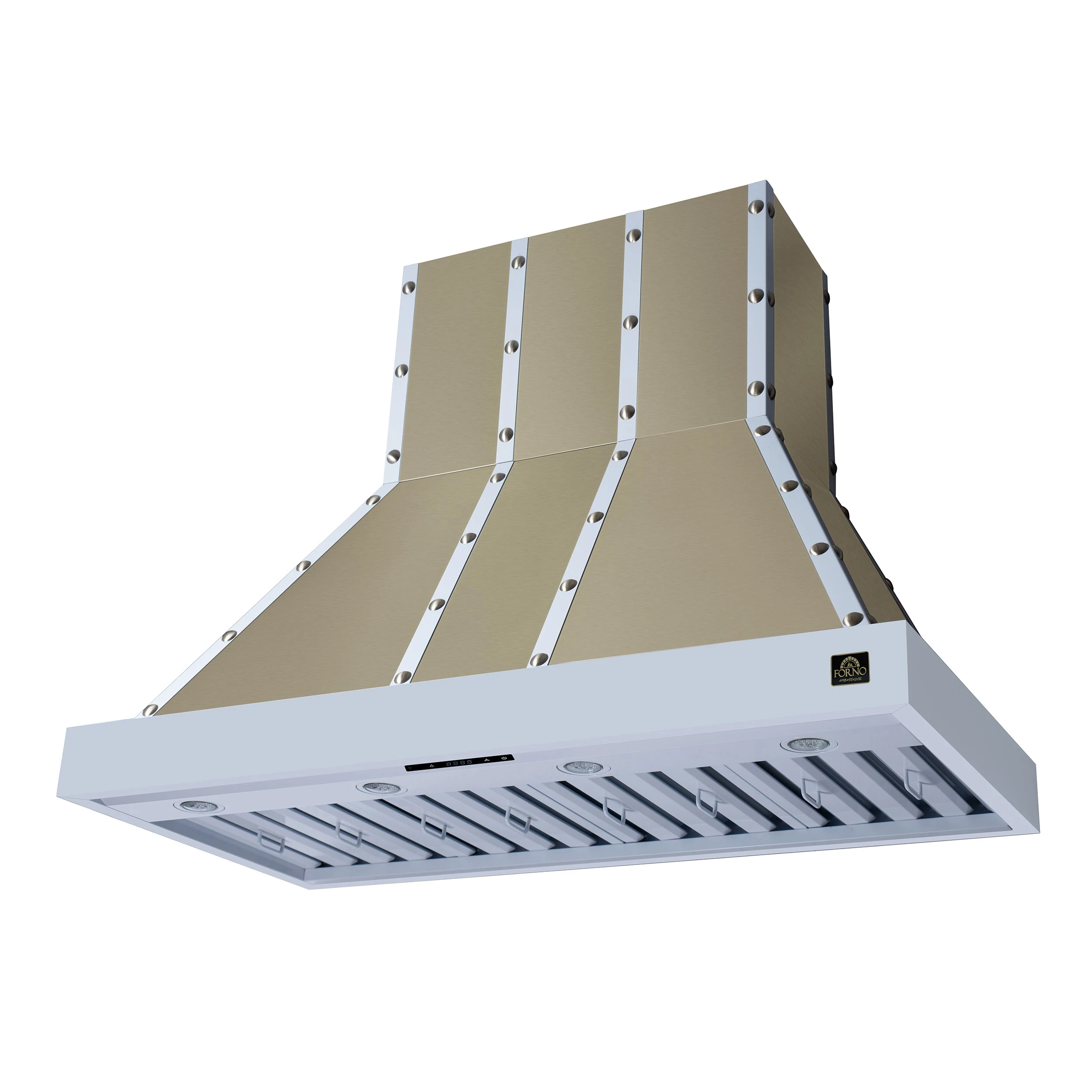 Valente 48" Range Hood in with 304 CFM, 3 speeds, Dishwasher safe Baffle filters, LED Lights and Remote Control FRHWM509948CPWHT